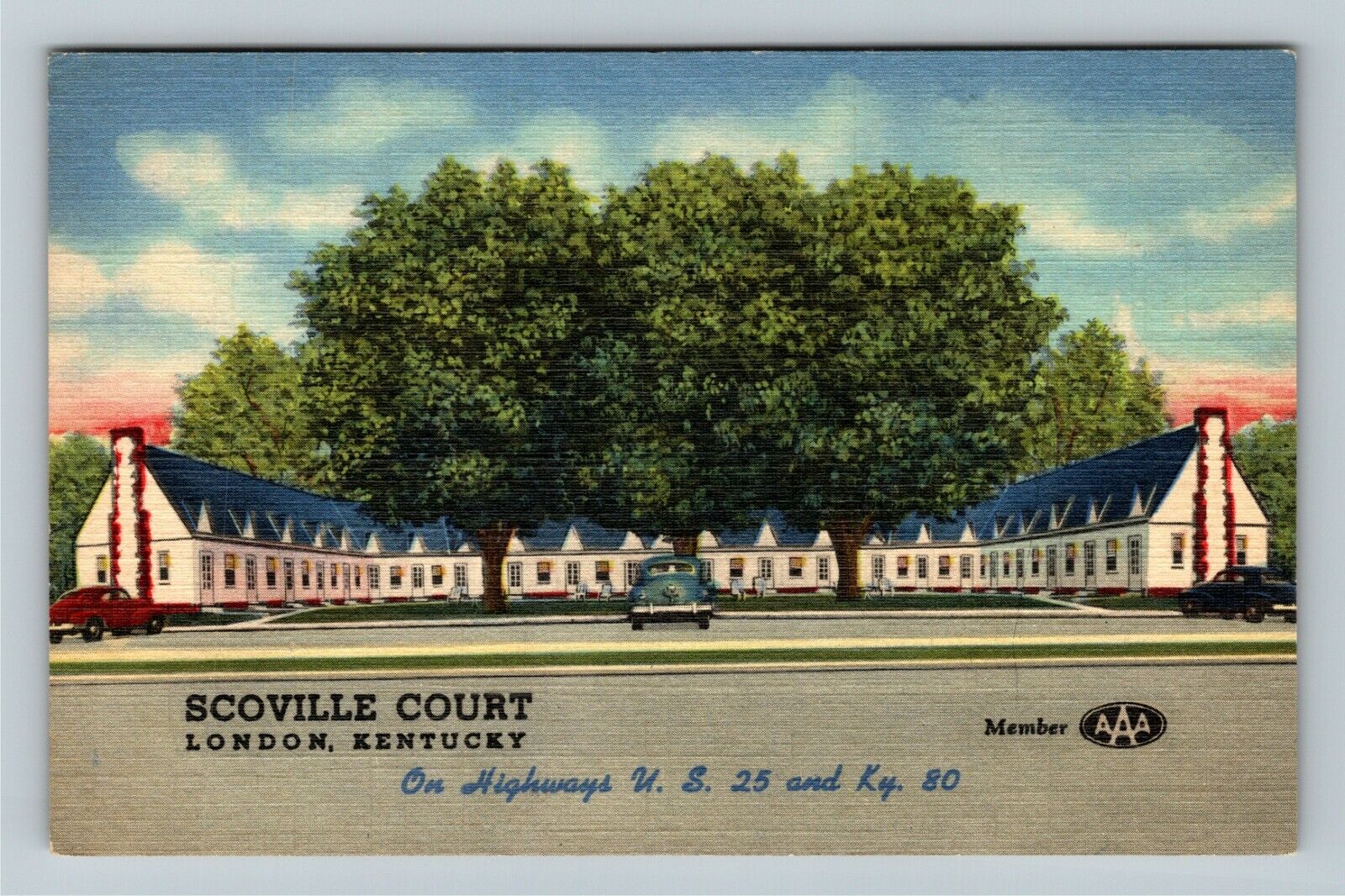 London, KY-Kentucky, Advertising Scoville Court Hotel, Vintage Postcard