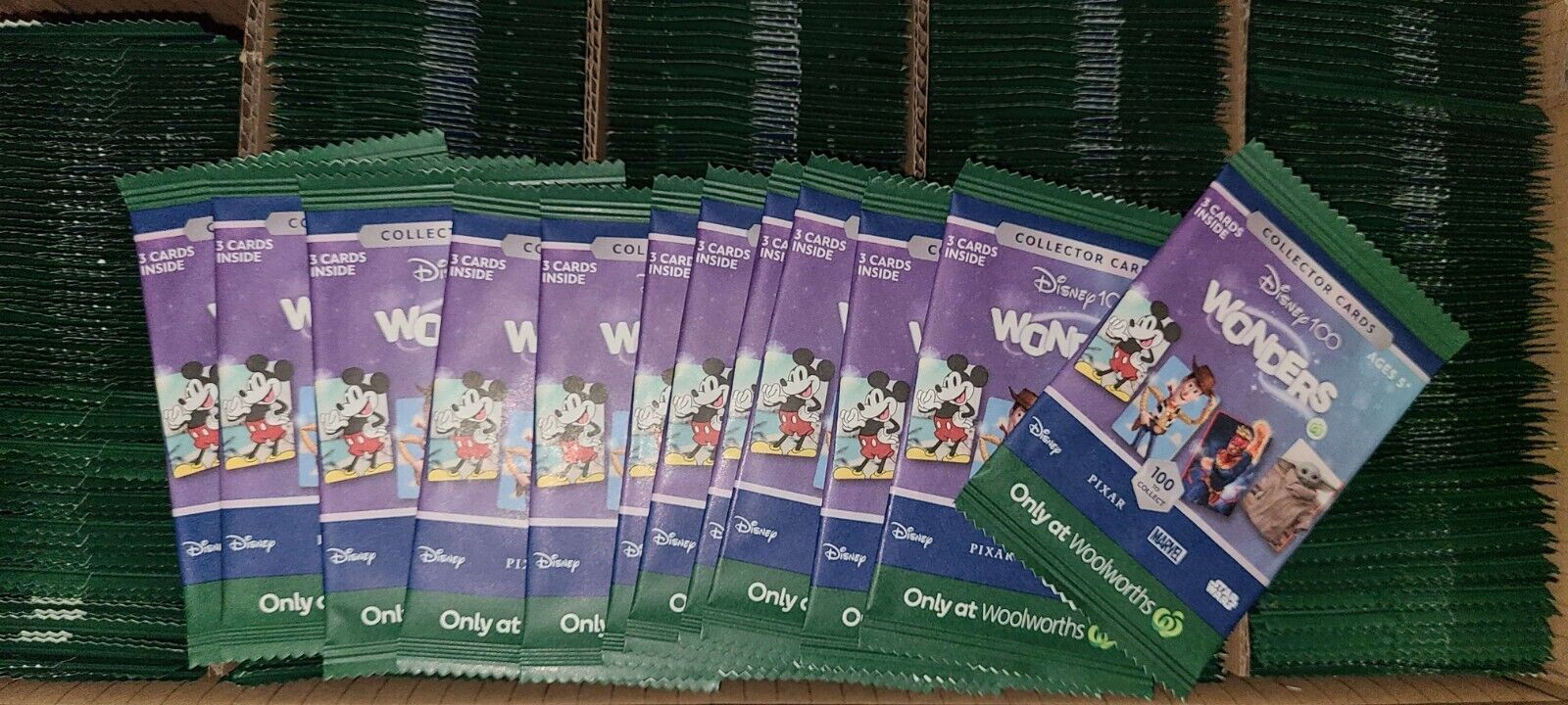 DISNEY 100 WONDERS COLLECTORS Trading Cards Woolworths 500 PACKS 1500 CARDS