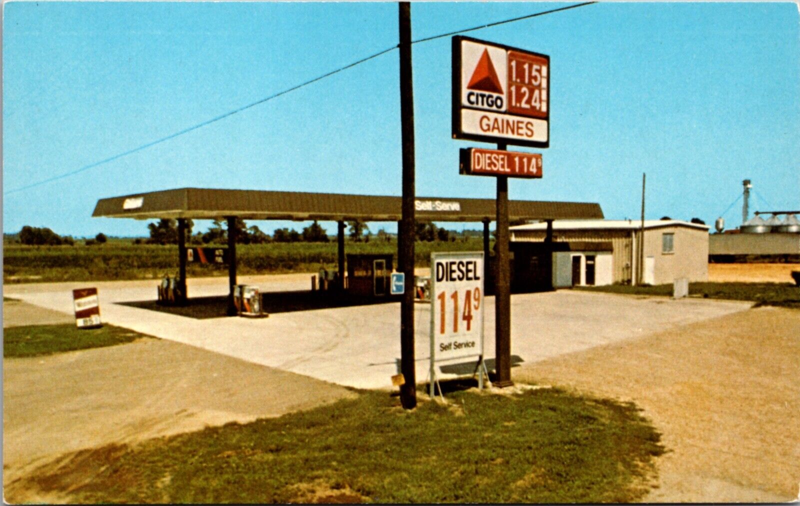 Postcard Gaines Truck Stop Highway 61 in Boyle, Mississippi