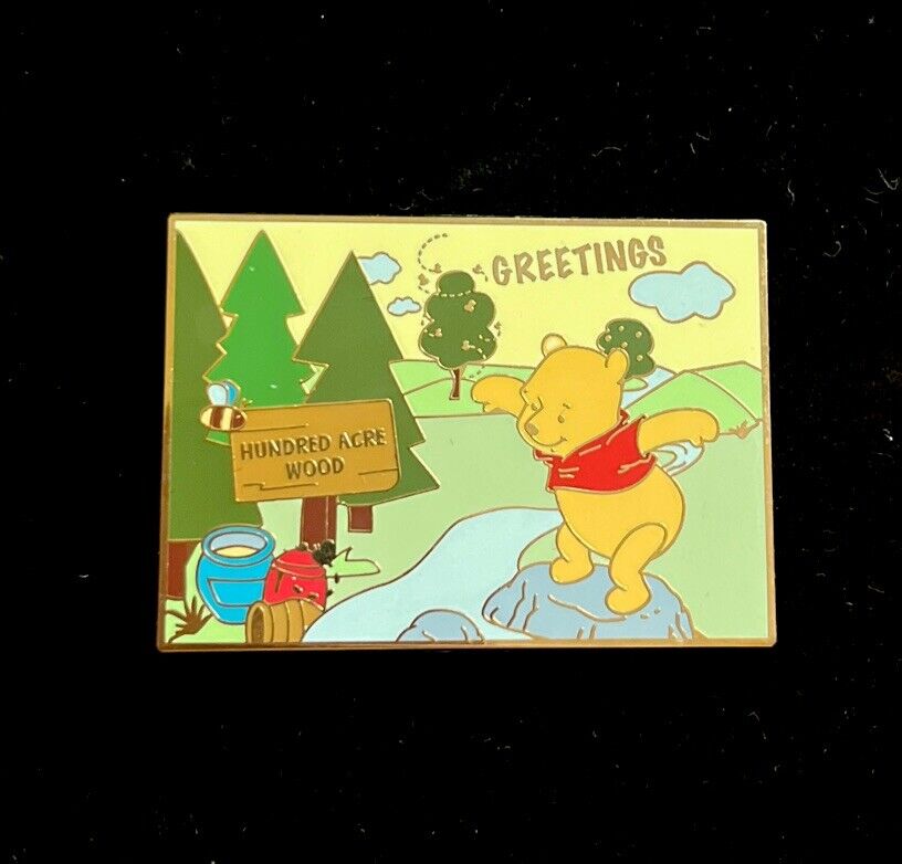 DISNEY SHOPPING POSTCARD SERIES WINNIE THE POOH HUNDRED ACRE WOODS LE 250 PIN