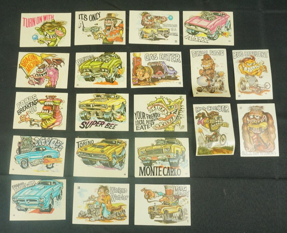 1970 Donruss Fiends and Machines Mix and Match Stickers Lot of 20
