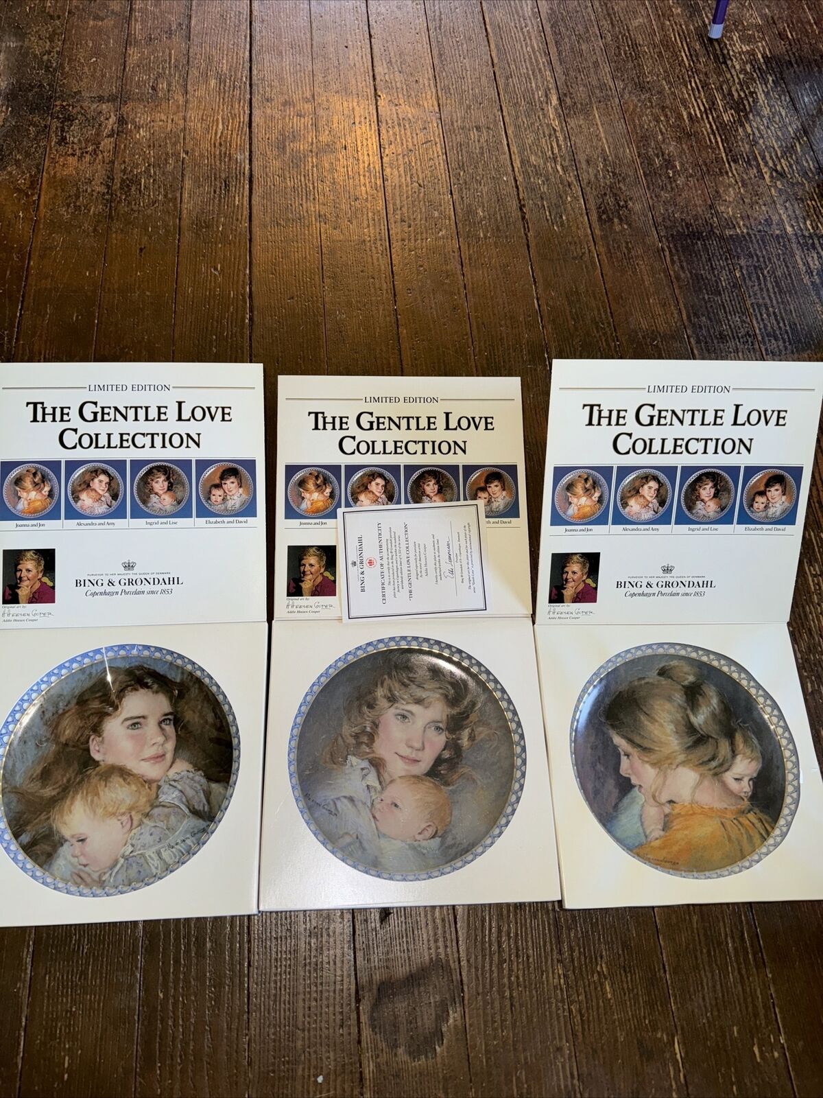 Bing & Grondahl Gentle Love Collection Limited Ed Copenhagen Porcelain Plates