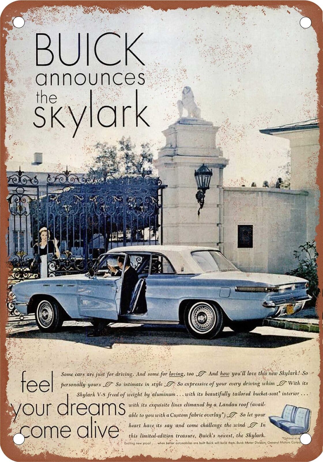 METAL SIGN - 1961 Buick Vintage Ad 05 - Old Retro Rusty Look