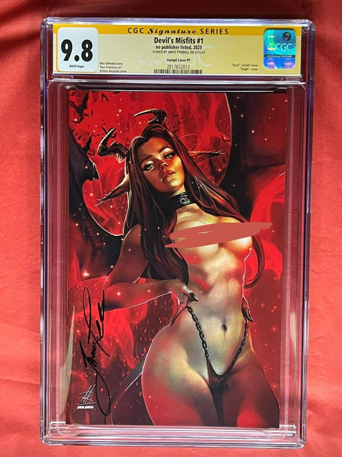 The Devil’s Misfits 1 Cover PY Variant CGC 9.8 SS signed by Jamie Tyndall