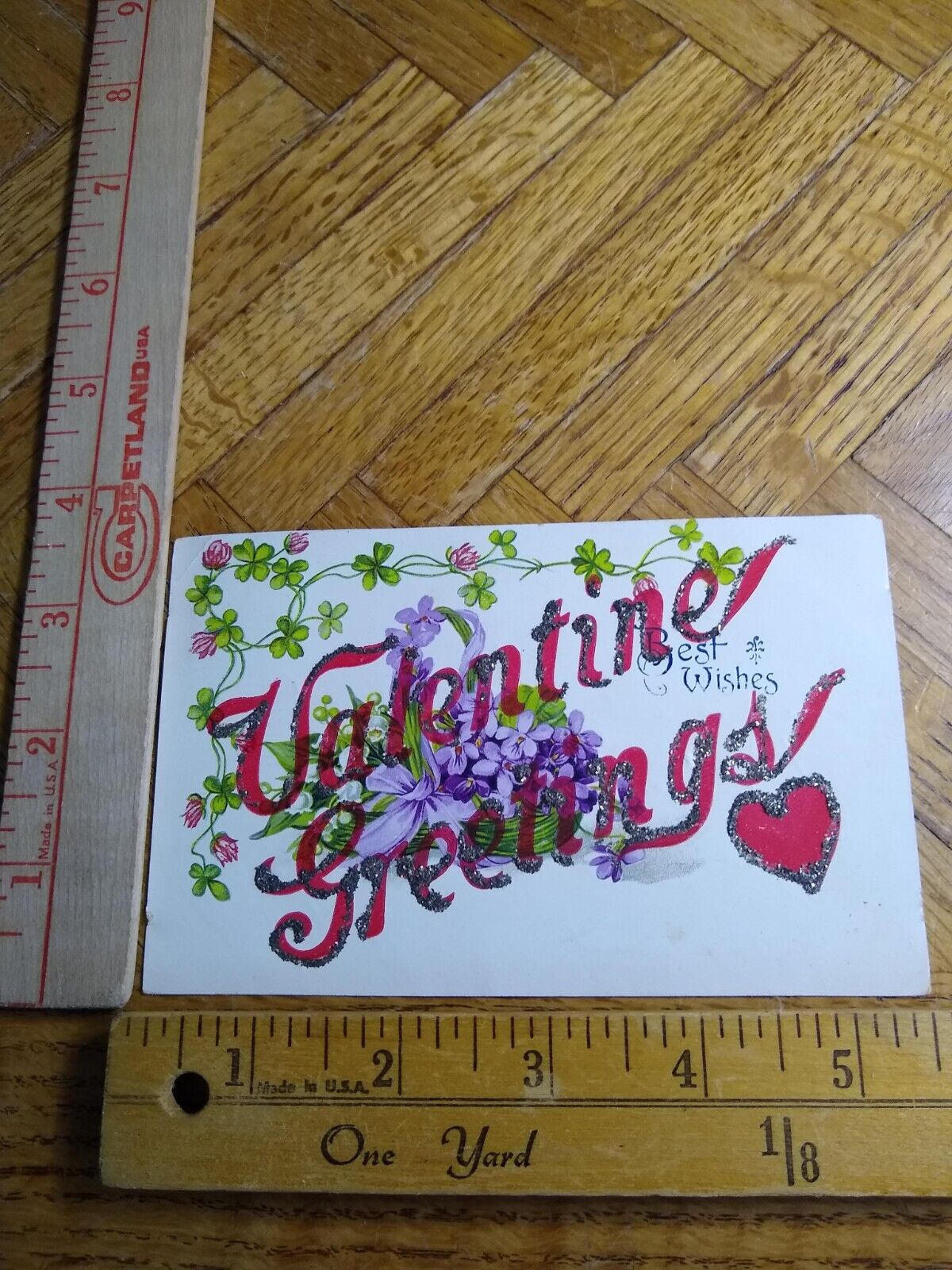 Postcard - Embossed Print - Valentine Greetings