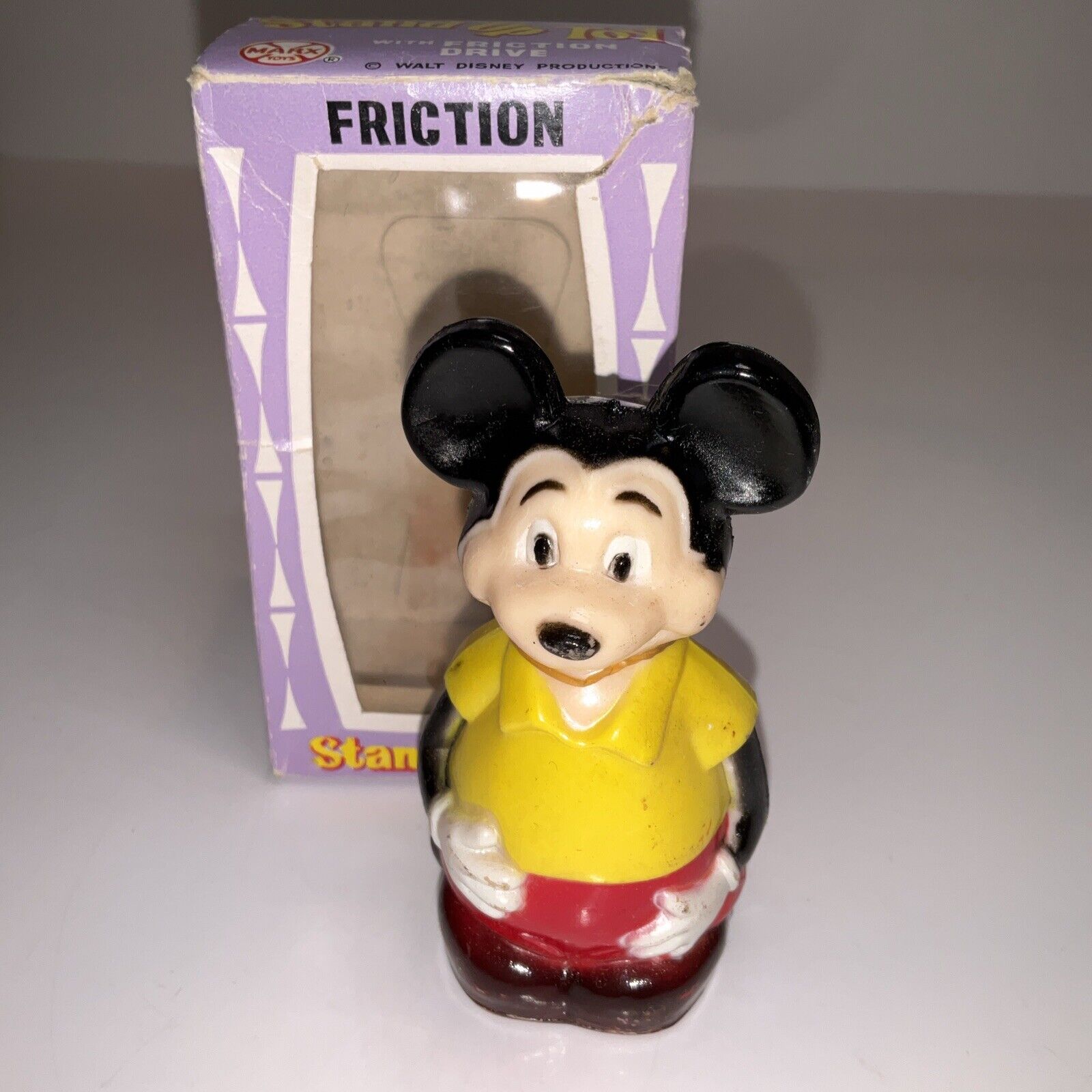 Vintage 1960s Marx Walt Disney DONALD DUCK Friction Stand up Toy in ORIGINAL BOX