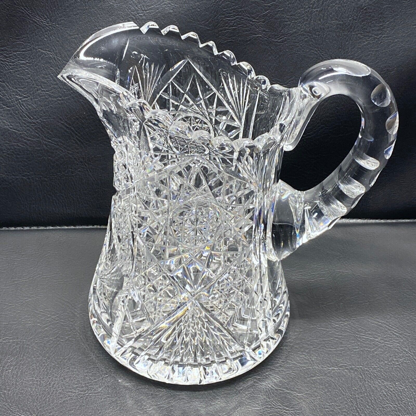 Exquisite Antique Signed FRY American Brilliant Cut Glass Water Pitcher