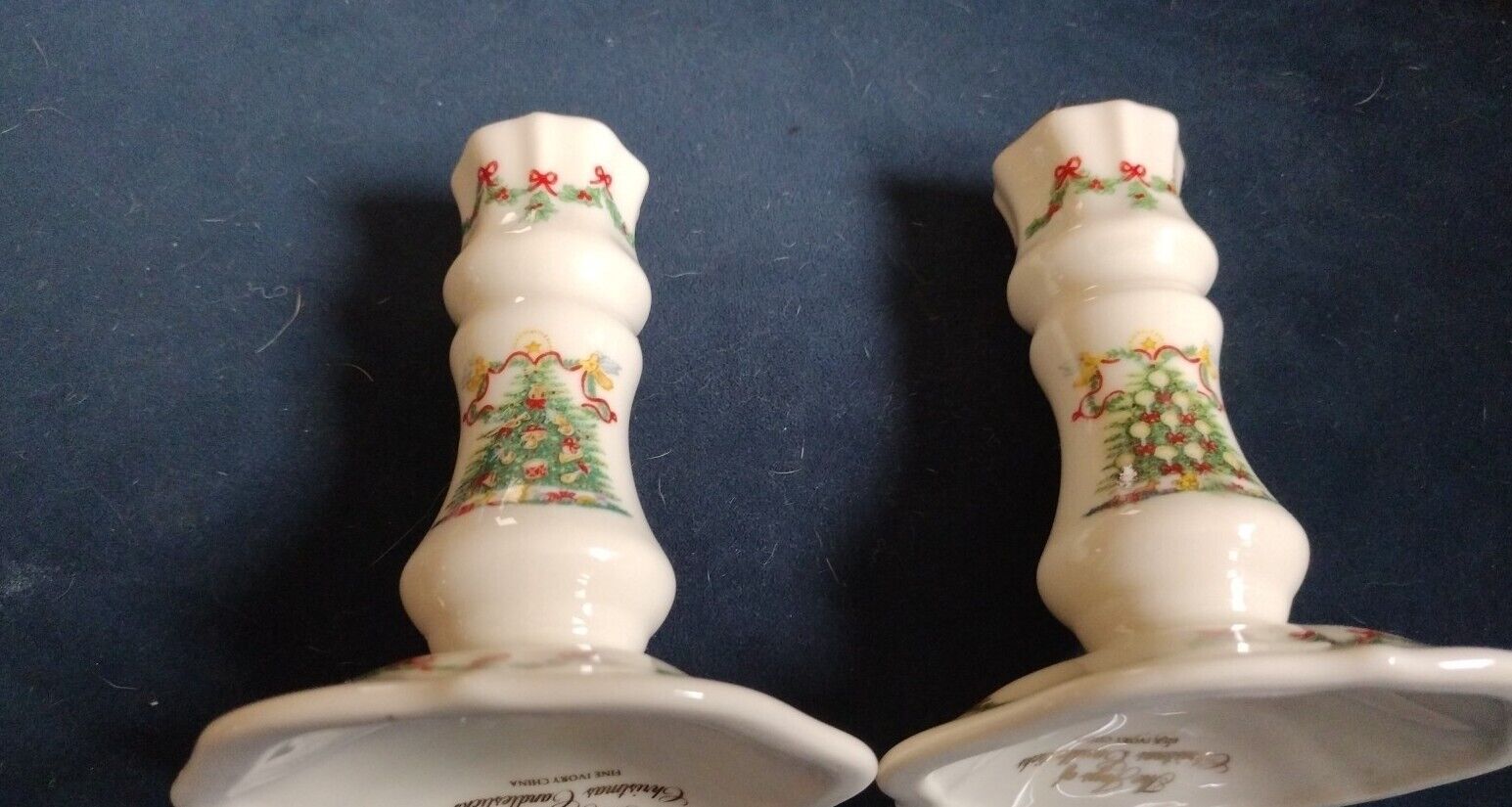  Set Of Two Lenox The Joy of Christmas Candlestickes