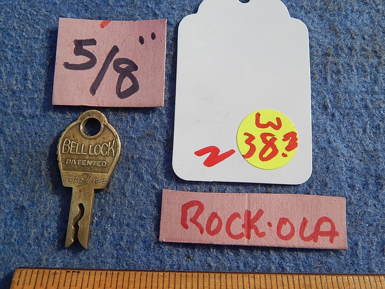1941-1942 Rock-ola Key for 5/8 inch lock - Bell Lock 38 RO 488
