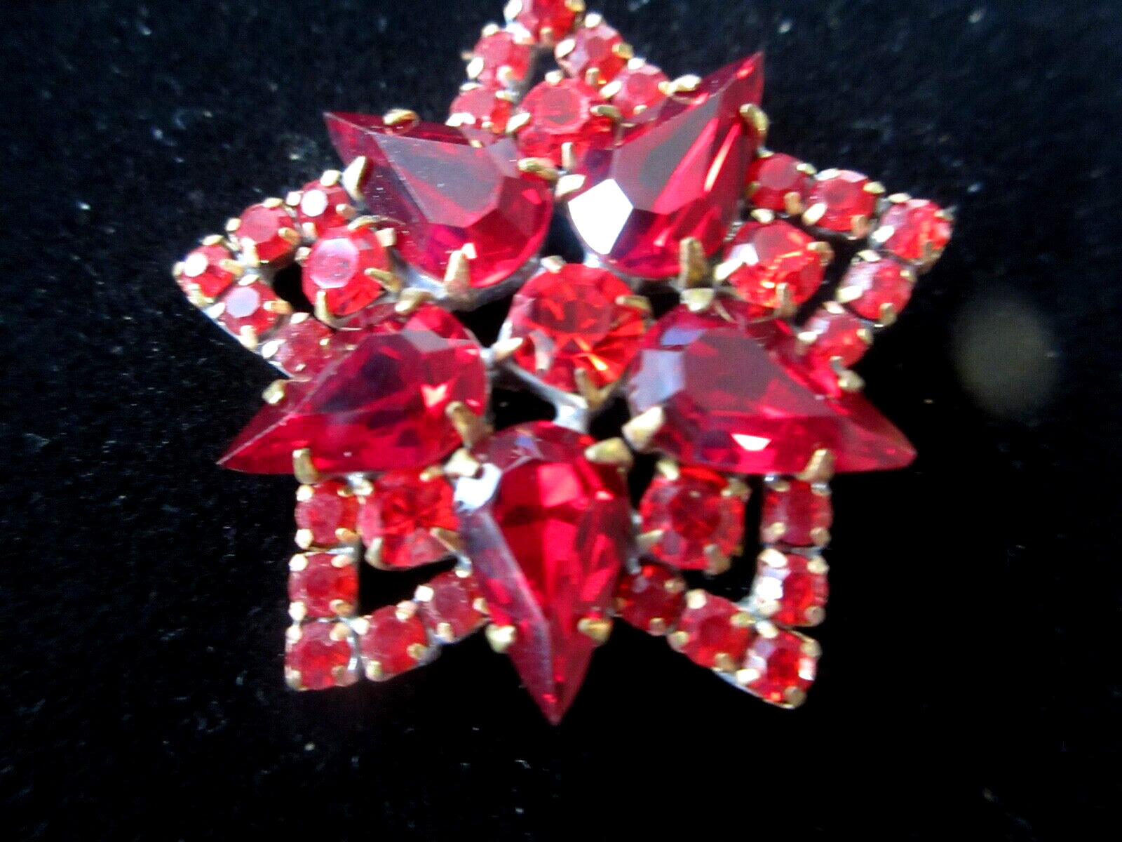 Magnificent Czech Vintage Glass Rhinestone  Ruby Red