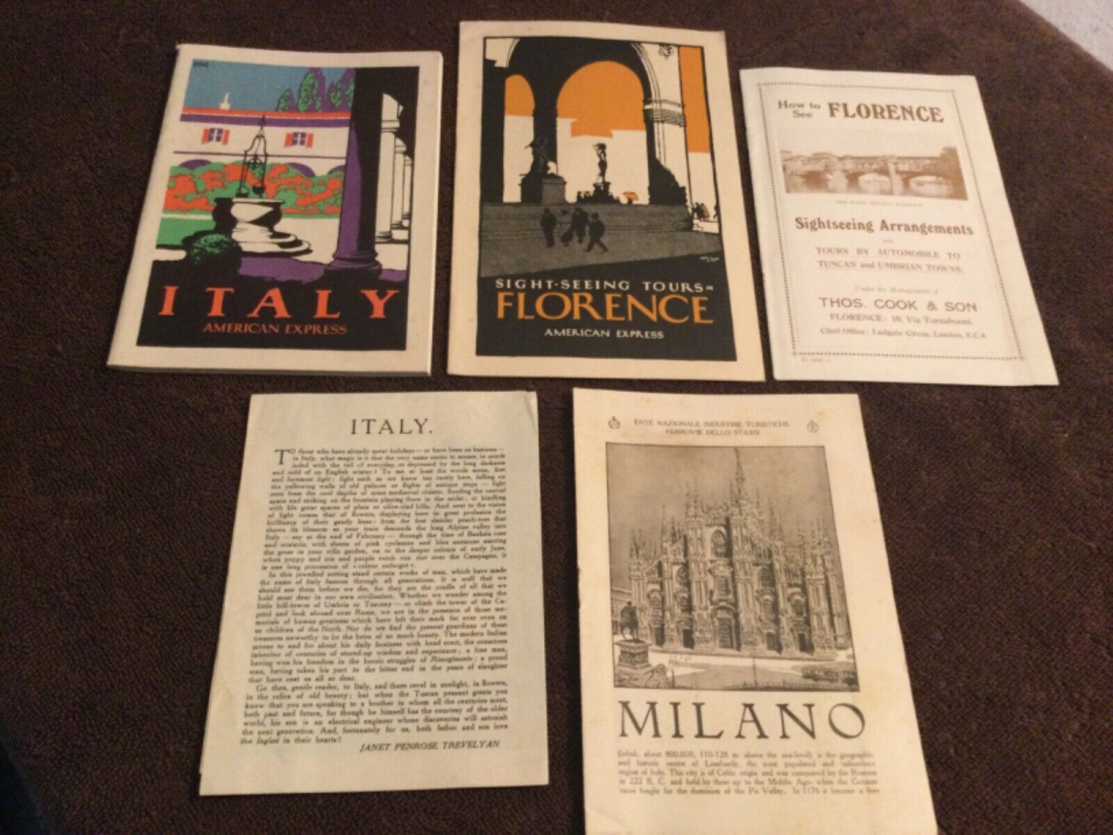 Nice,Rare,Vintage,Lot of Italy American Express brochures,maps,etc mostly 1920’s