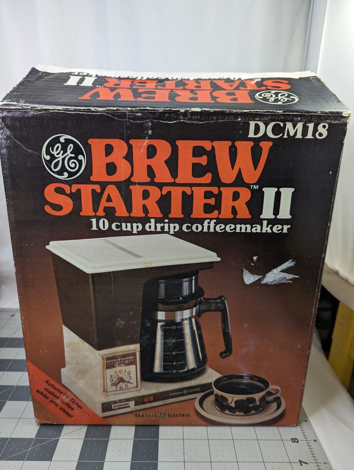 Vintage General Electric 10 Cup Brew Starter Coffee Maker Auto Drip Working GE