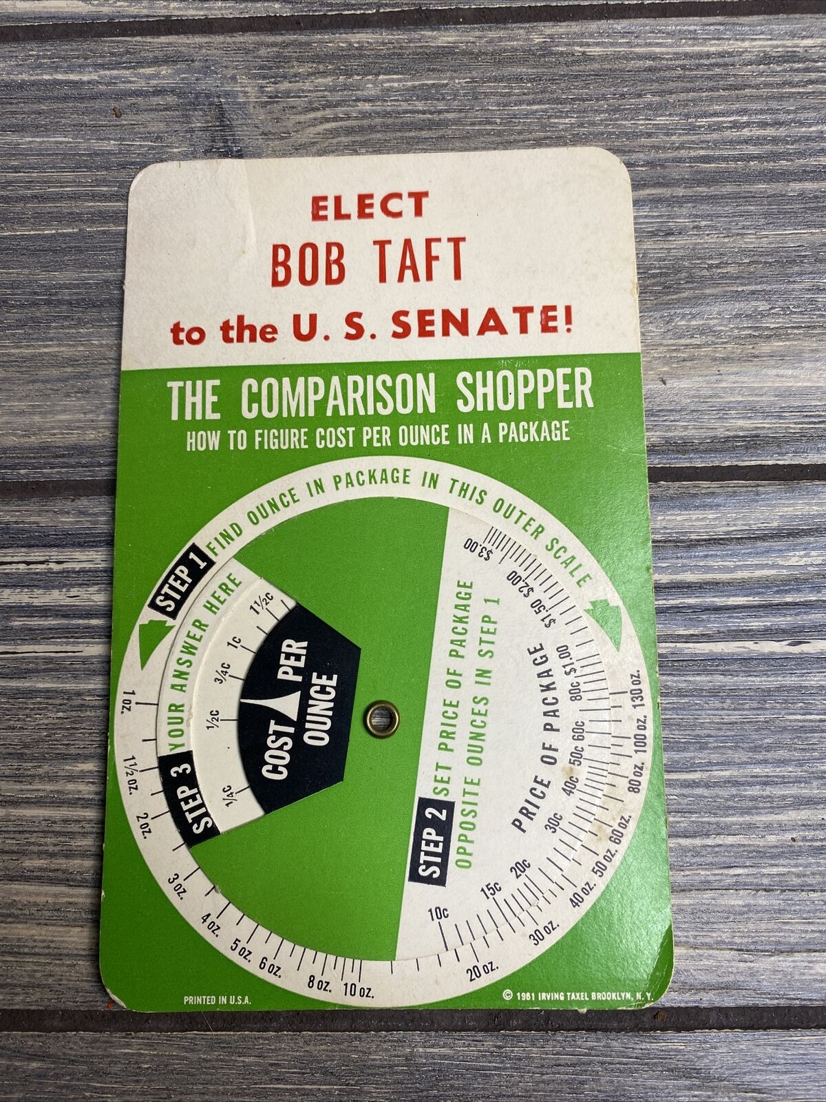 Vintage Advertisement 1981 Comparison-Shopper Dial Elect Bob Taft