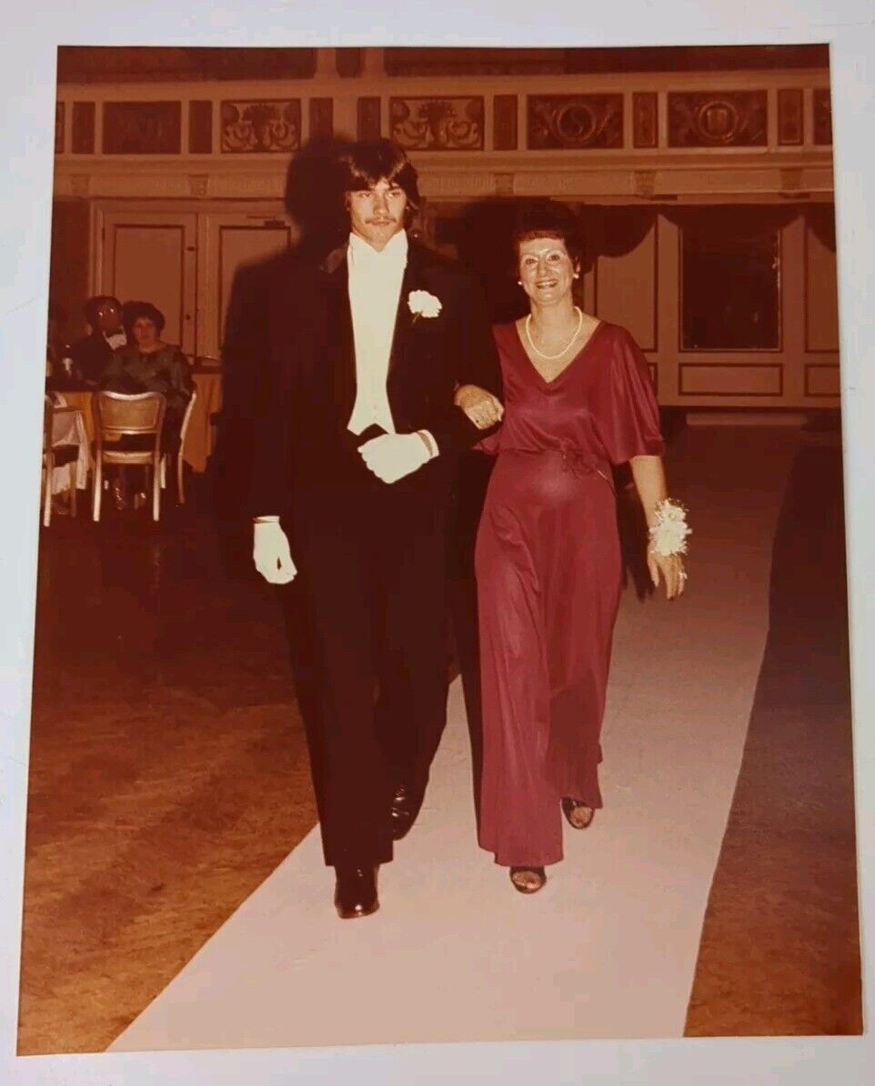 Vintage 1970s Found Photograph Original Photo Wedding Groom Feathered Hair