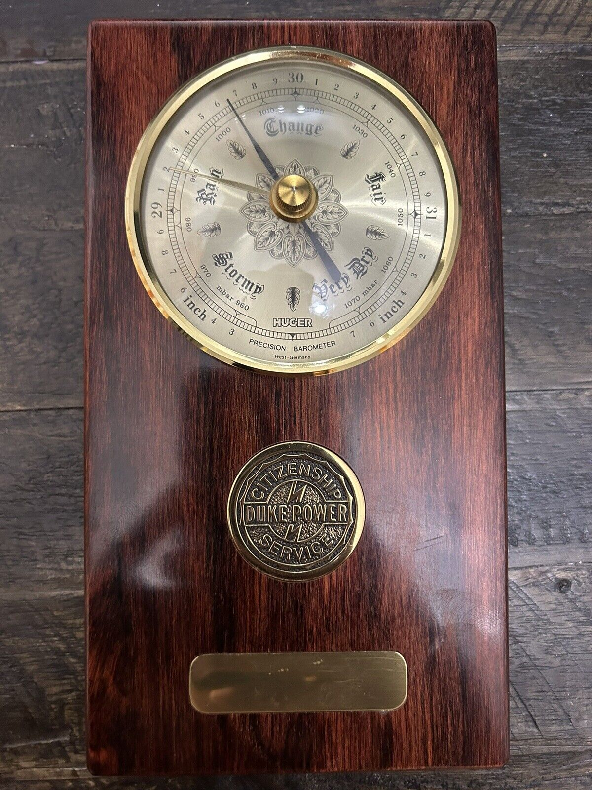 Huger Precision West Germany Barometer Vintage Cherry Duke Energy Cherry Wood
