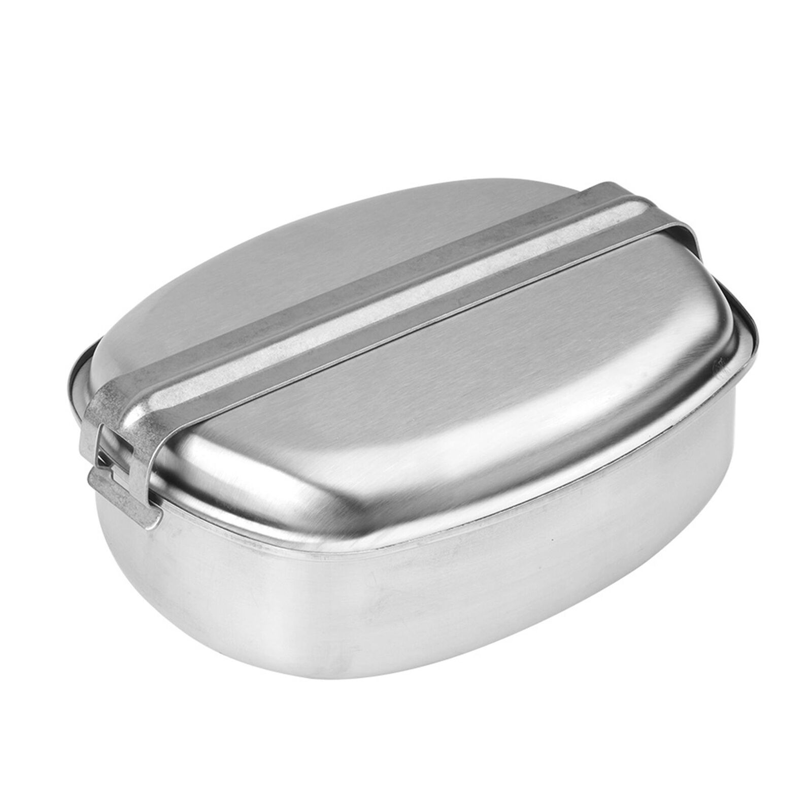 MIL-TEC French military-style mess kit stainless steel campfire cookware pan lid