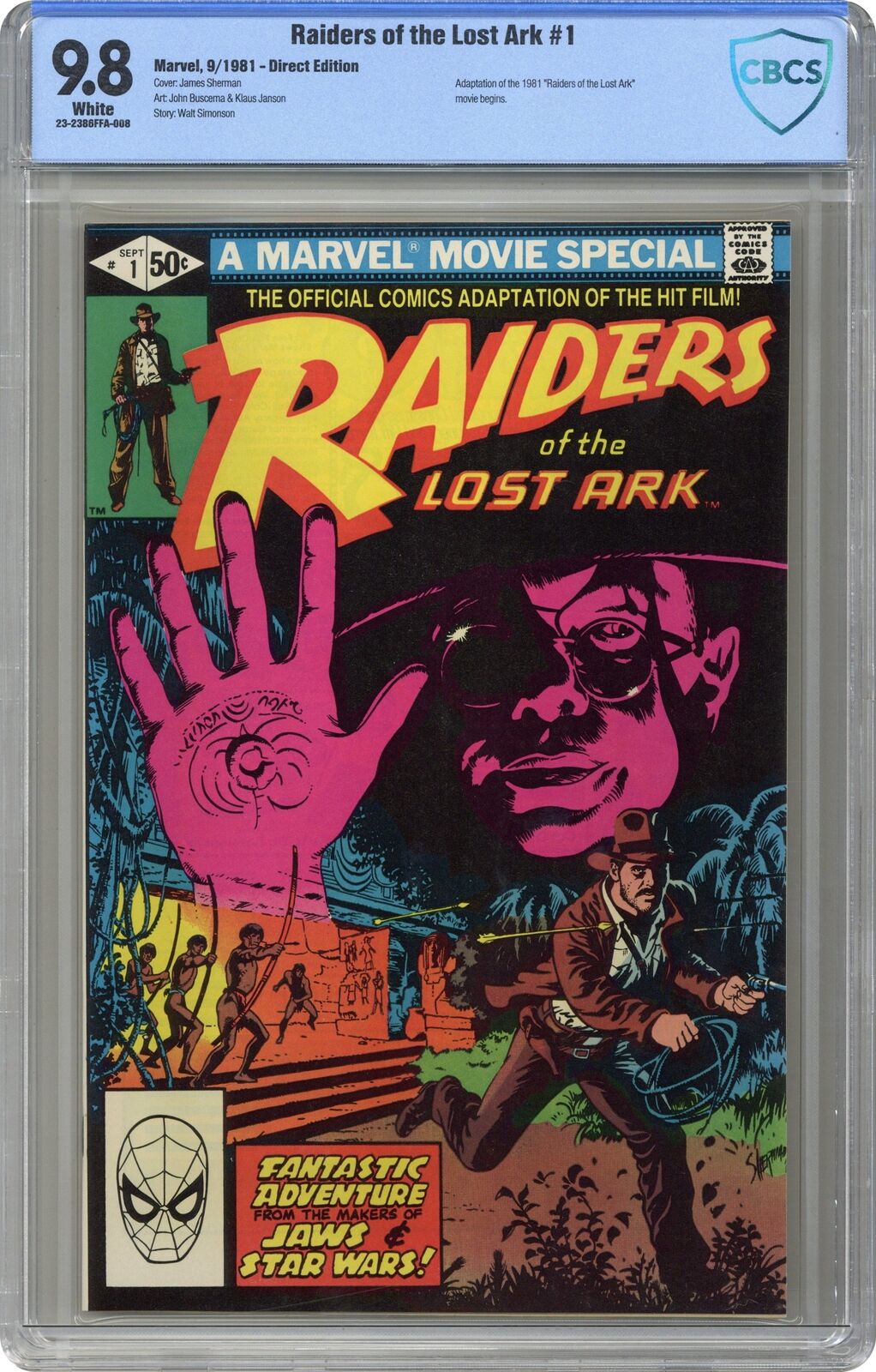 Raiders of the Lost Ark Movie #1 CBCS 9.8 1981 23-2386FFA-008