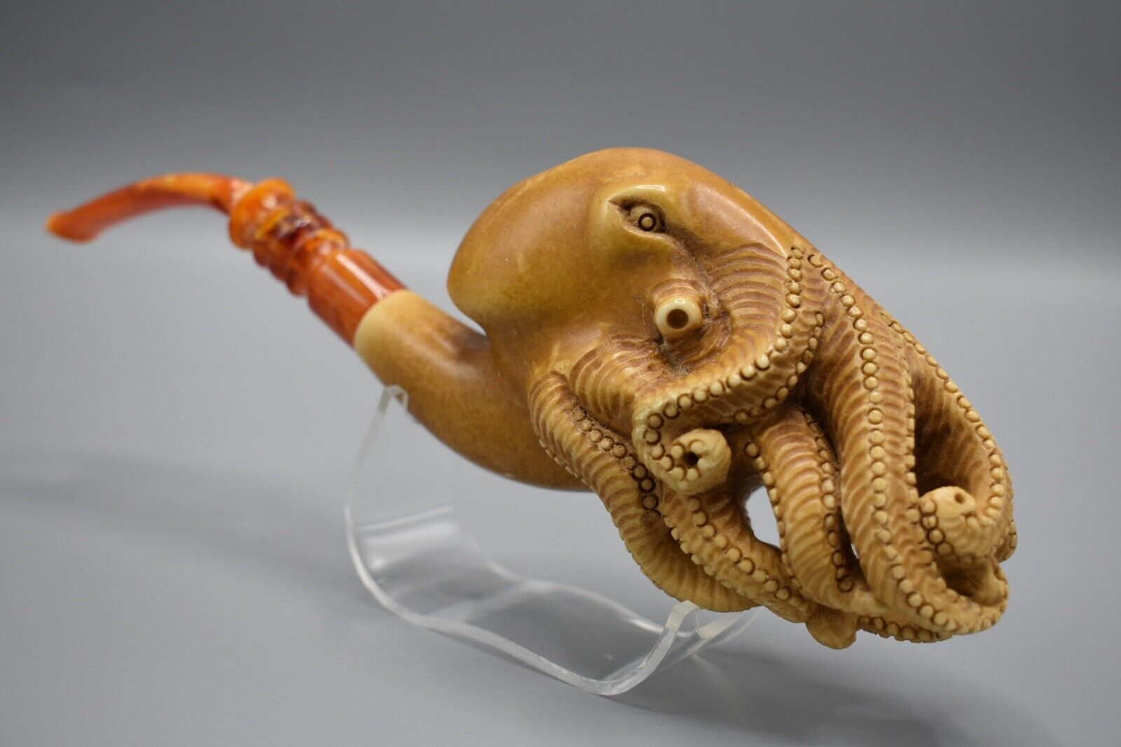 XL SIZE OCTOPUS Pipe By ALI New-block Meerschaum Handmade With Case#1476