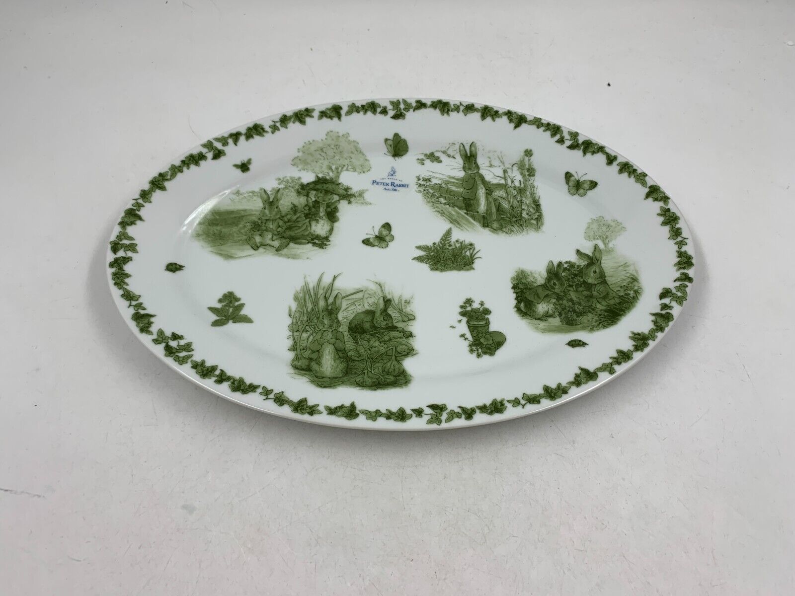 Beatrix Potter Ceramic 14in Oval Spring Bunny Serving Tray AA02B05028