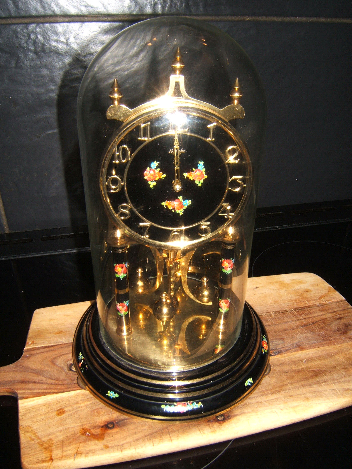 400 day anniversary/Torsion clock KIENINGER & OBERGFELL  black enamel &Brass