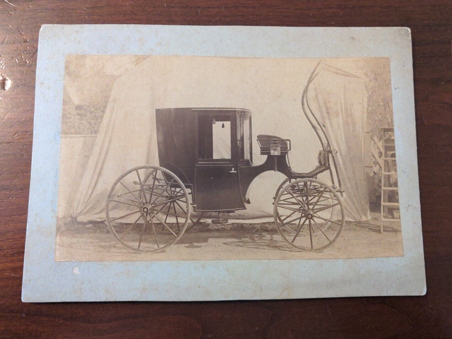 Antique Carriage Photography Albumen American Buggy 19th Century