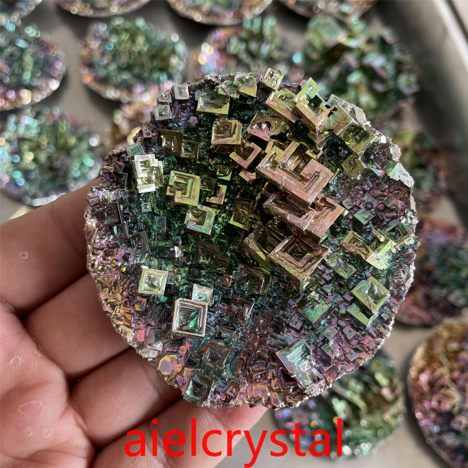 Rainbow Bismuth Ore geode Quartz Crystal Mineral Specimen Reiki Healing 1PC