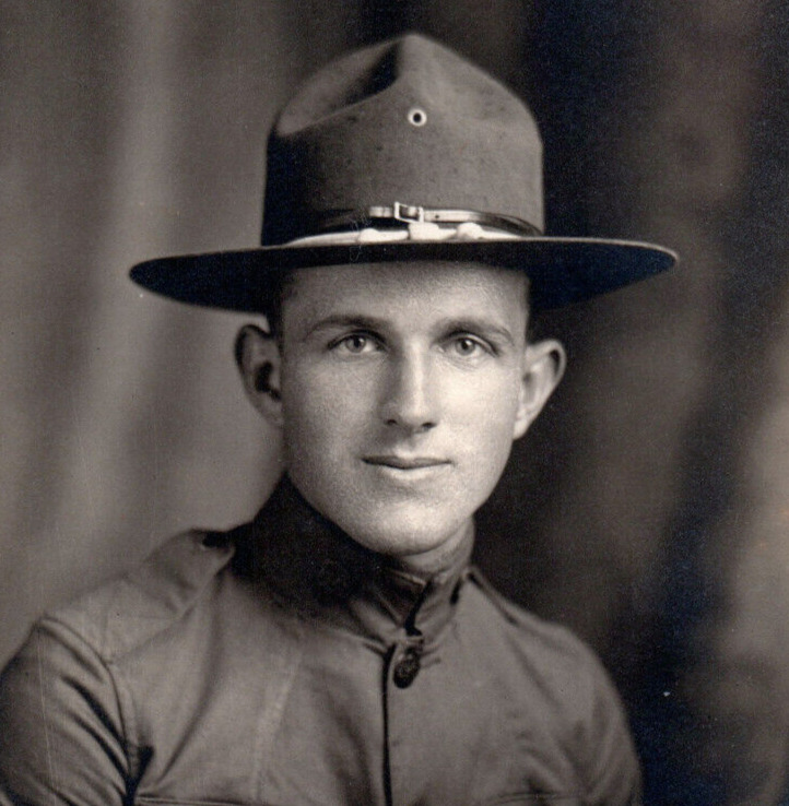 WWI American Army Soldier Baltimore Maryland Uniform Photo Photo Postcard Rppc