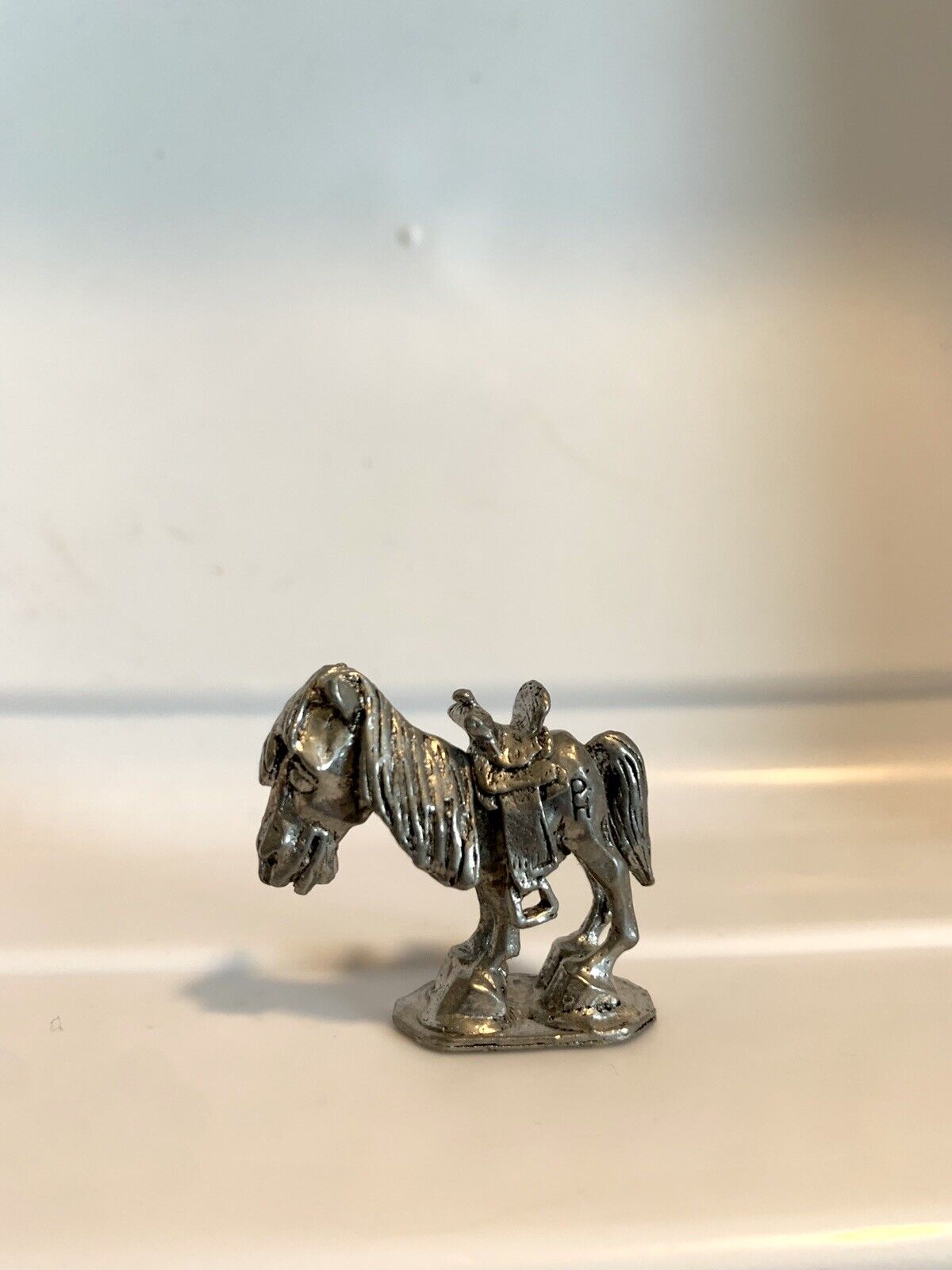 Vintage Boyd Perry Pewter Miniature Donkey Horse Pack Mule Animal Figure Trinket