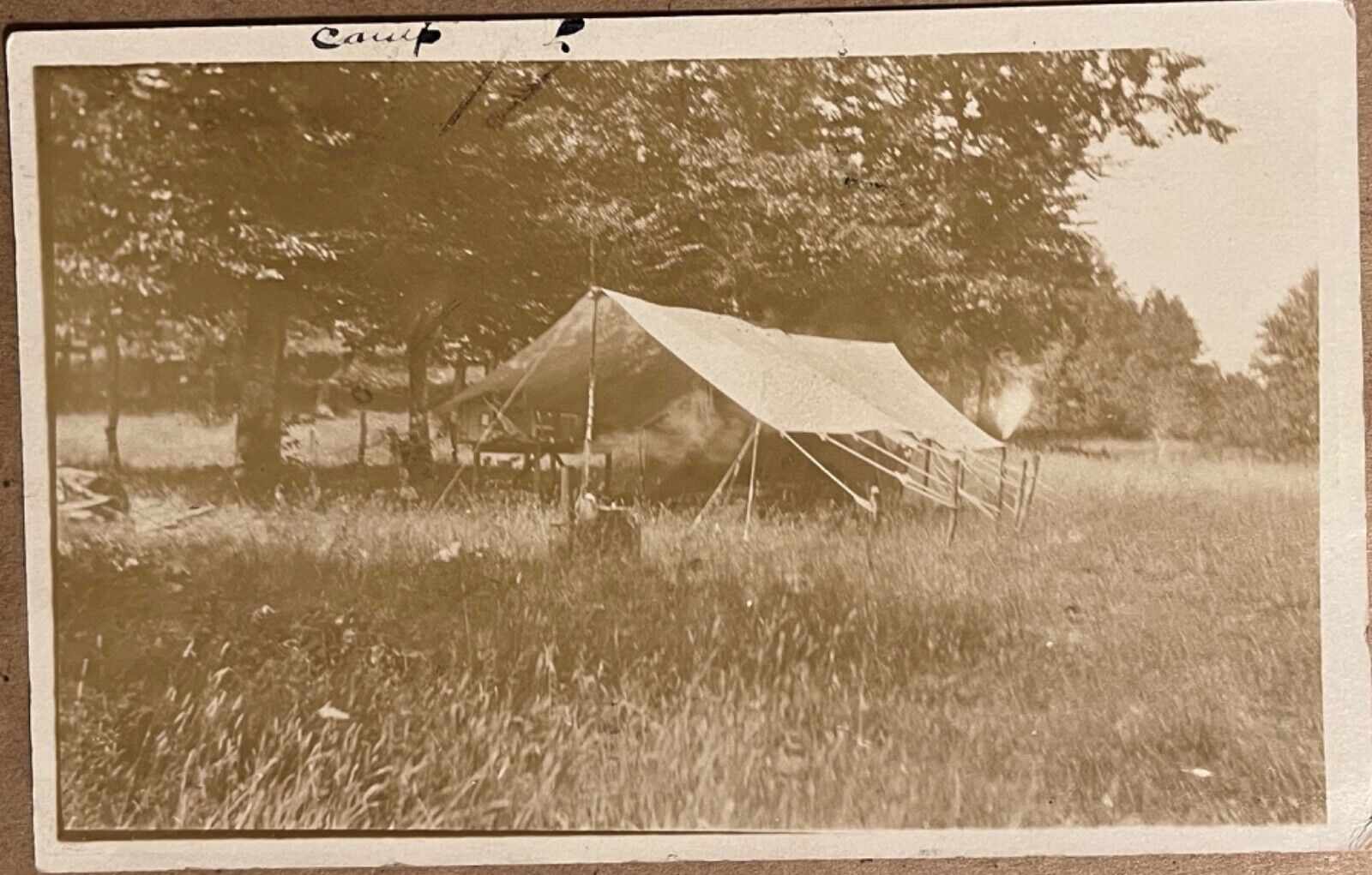 RPPC Chicago Camp Site Tent Illinois Antique Real Photo Postcard 1913