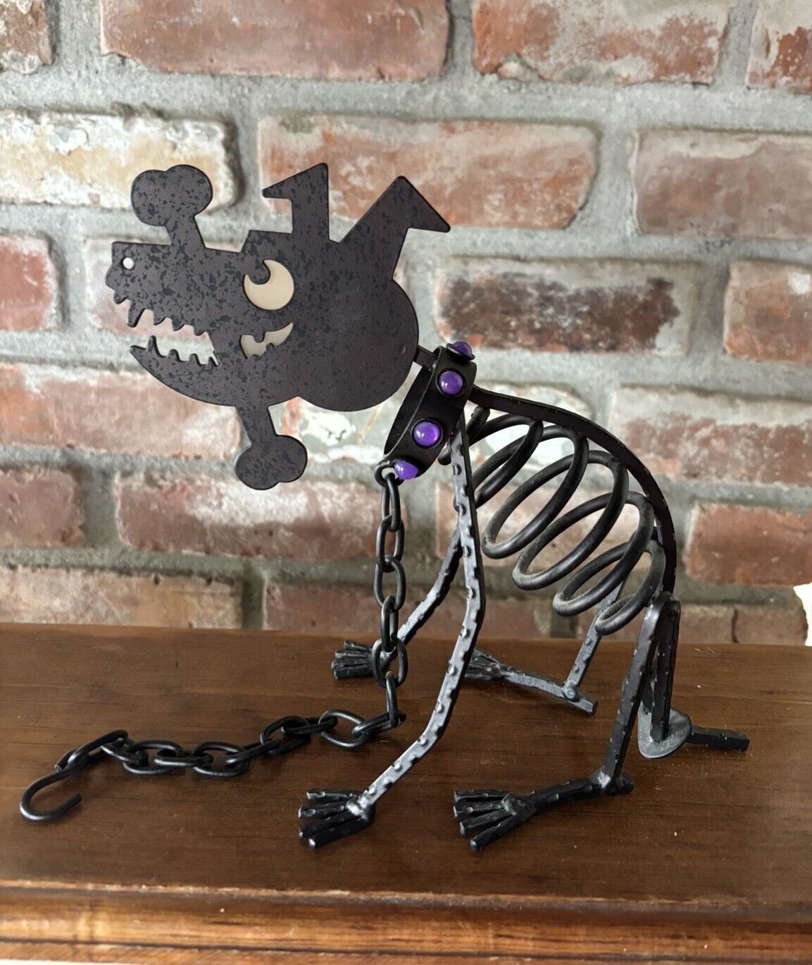 Vintage Halloween Partylite Sticks The Dog Skeleton Candle Holder