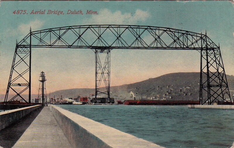 Postcard Aerial Bridge Duluth MN 1912