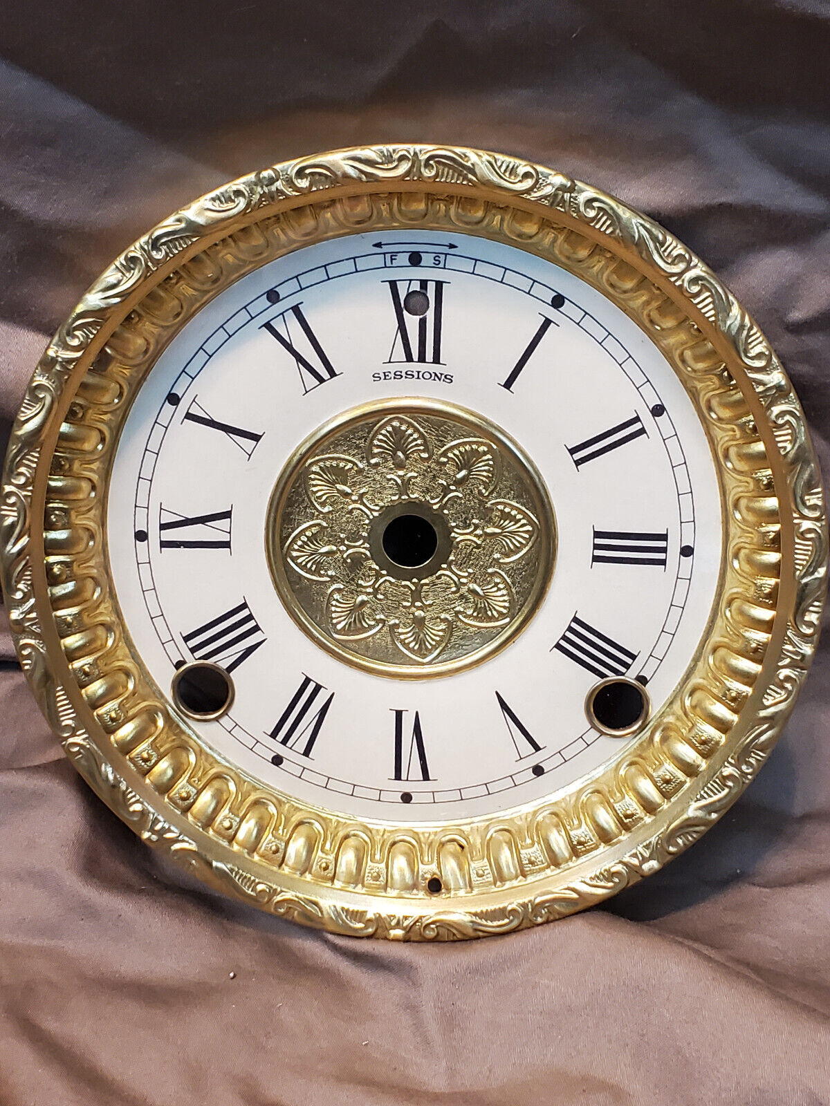 Restored Antique Sessions Clock Dial and Bezel Refurbished