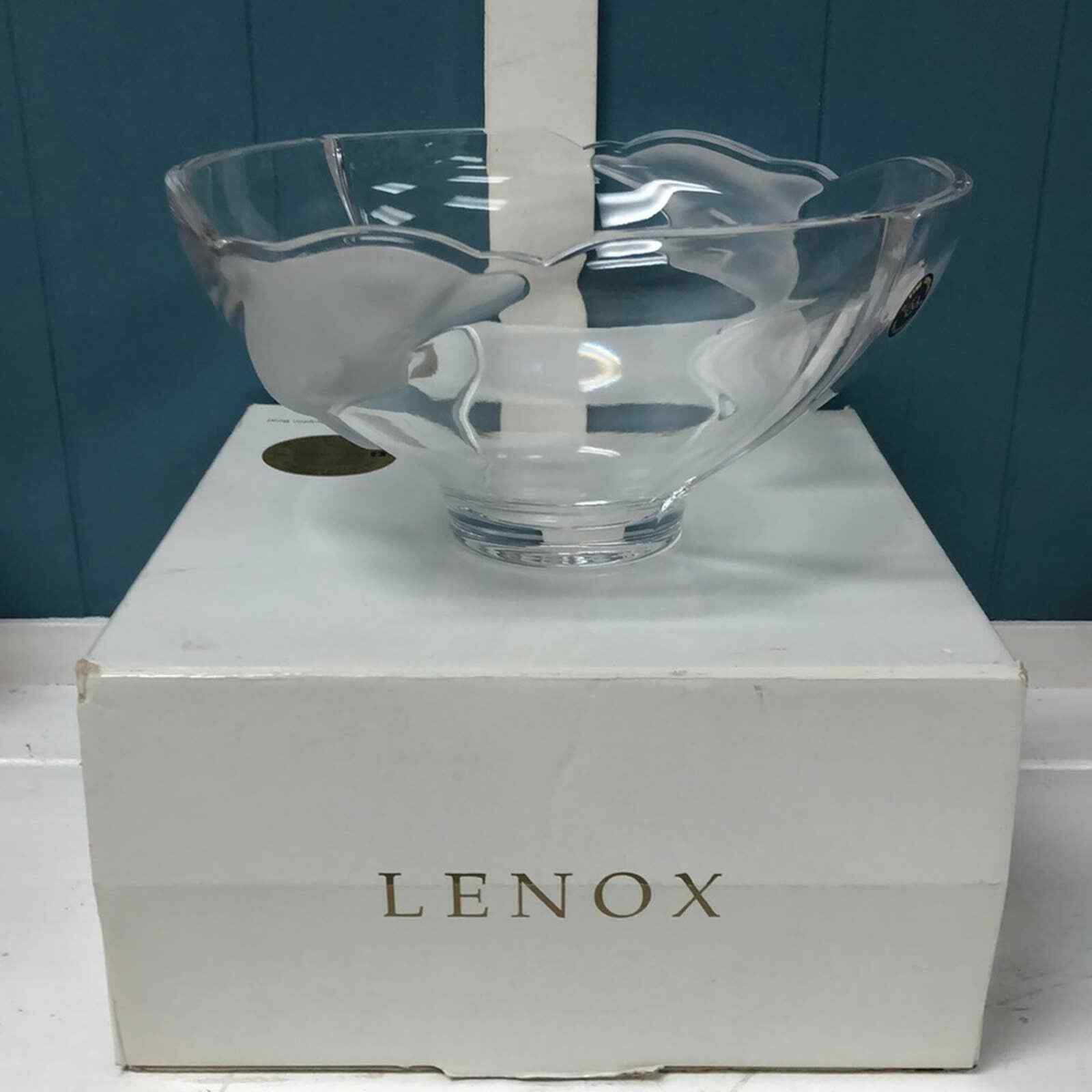 Lenox fine Crystal Dolphin bowl 080678 made in Germany large