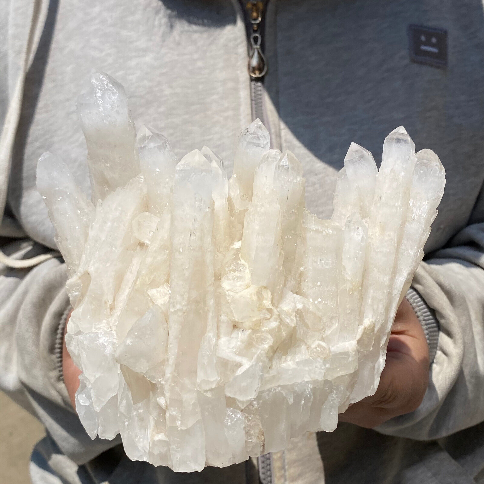1305g Large Dentation Crystal Seed Cluster Natural White Quartz Rough Specimen