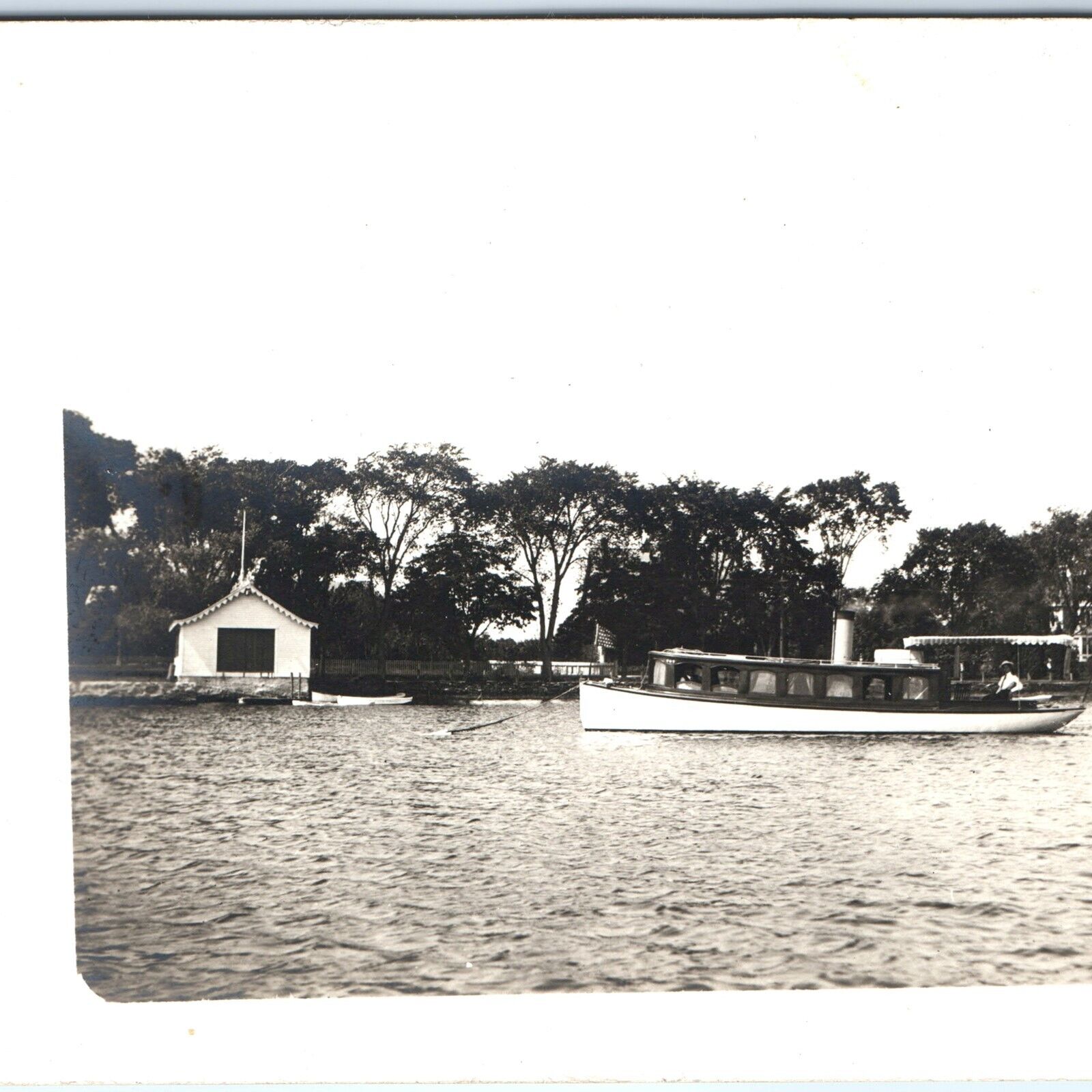 UDB c1900s Bygone Era Steamboat Lake Travel RPPC Trolley Steamer Ship Photo A142