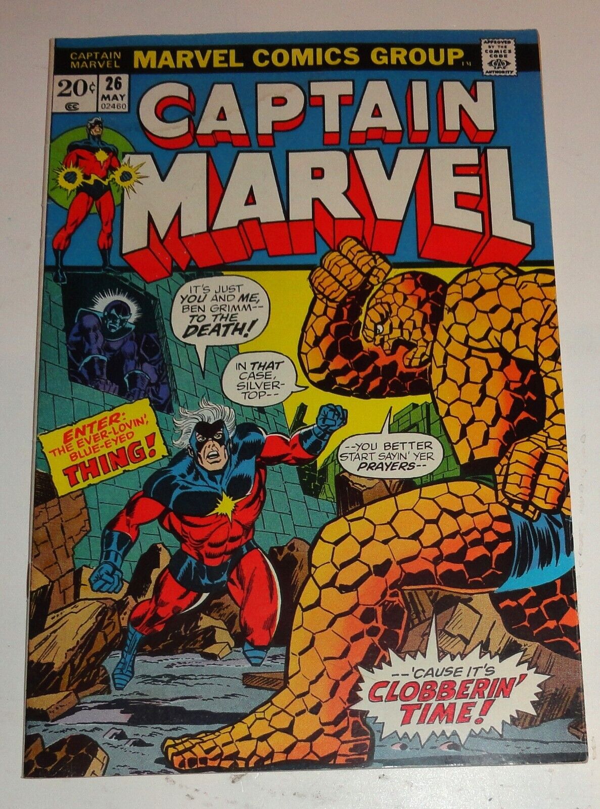 CAPTIAN MARVEL #26 STARLIN CLASSIC FIRST THANOS COVER 7.5/8.0