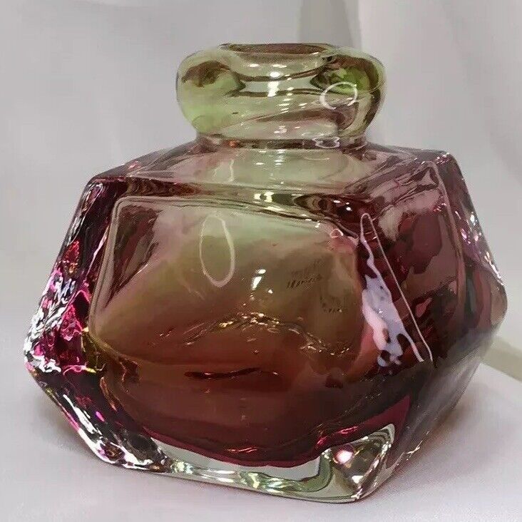 4” Murano Art glass Bottle, Marked, Vintage, Italy, Decorative Collectible❤️