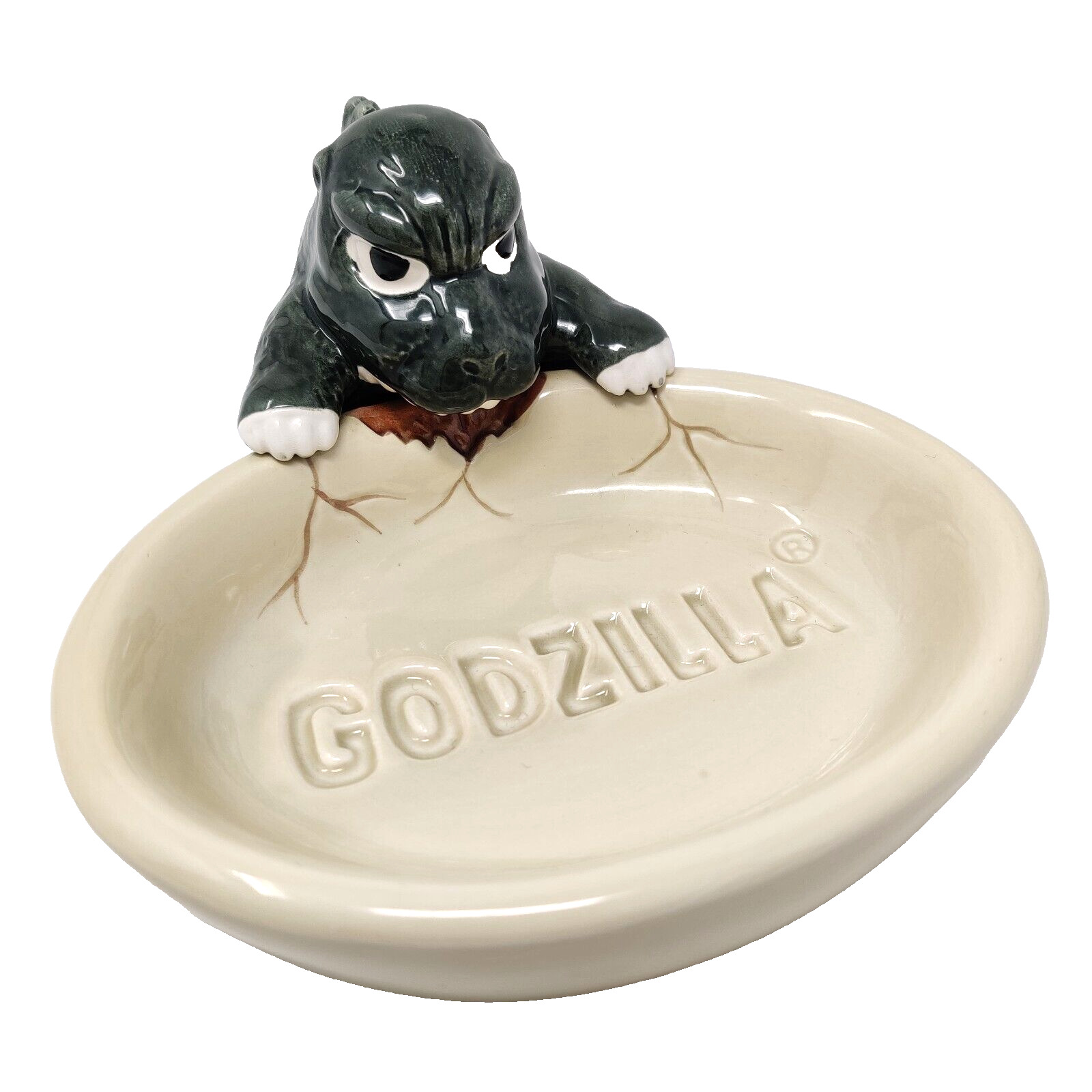 Rare Vintage Godzilla Ceramic Soap Trinket Dish Tray 1994 TOHO EIGA Japan Lizard