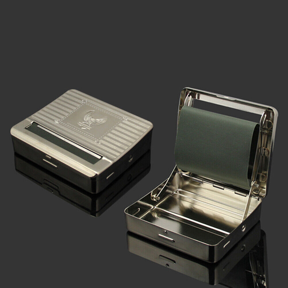 New 70mm Metal Manual Cigarette Roller Machine Tobacco Rolling Box