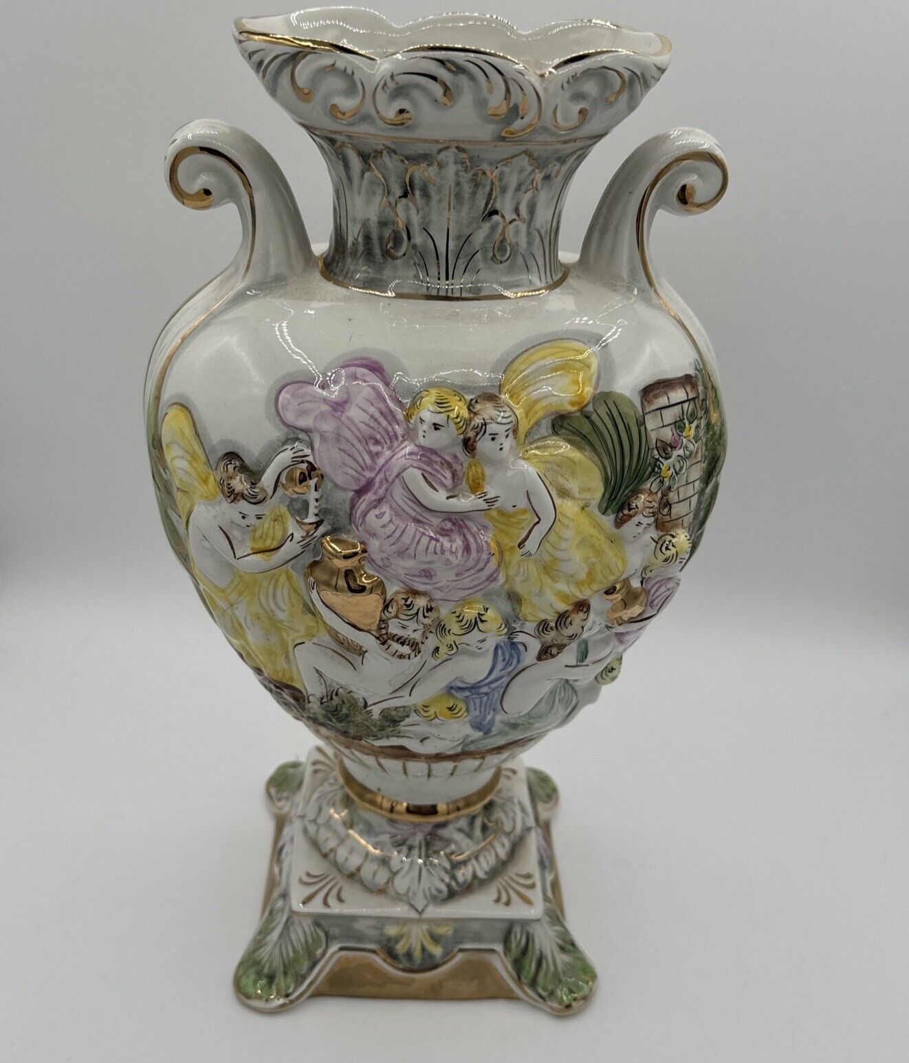 Ornate French Handpainted 14” Vase ELPA #2532
