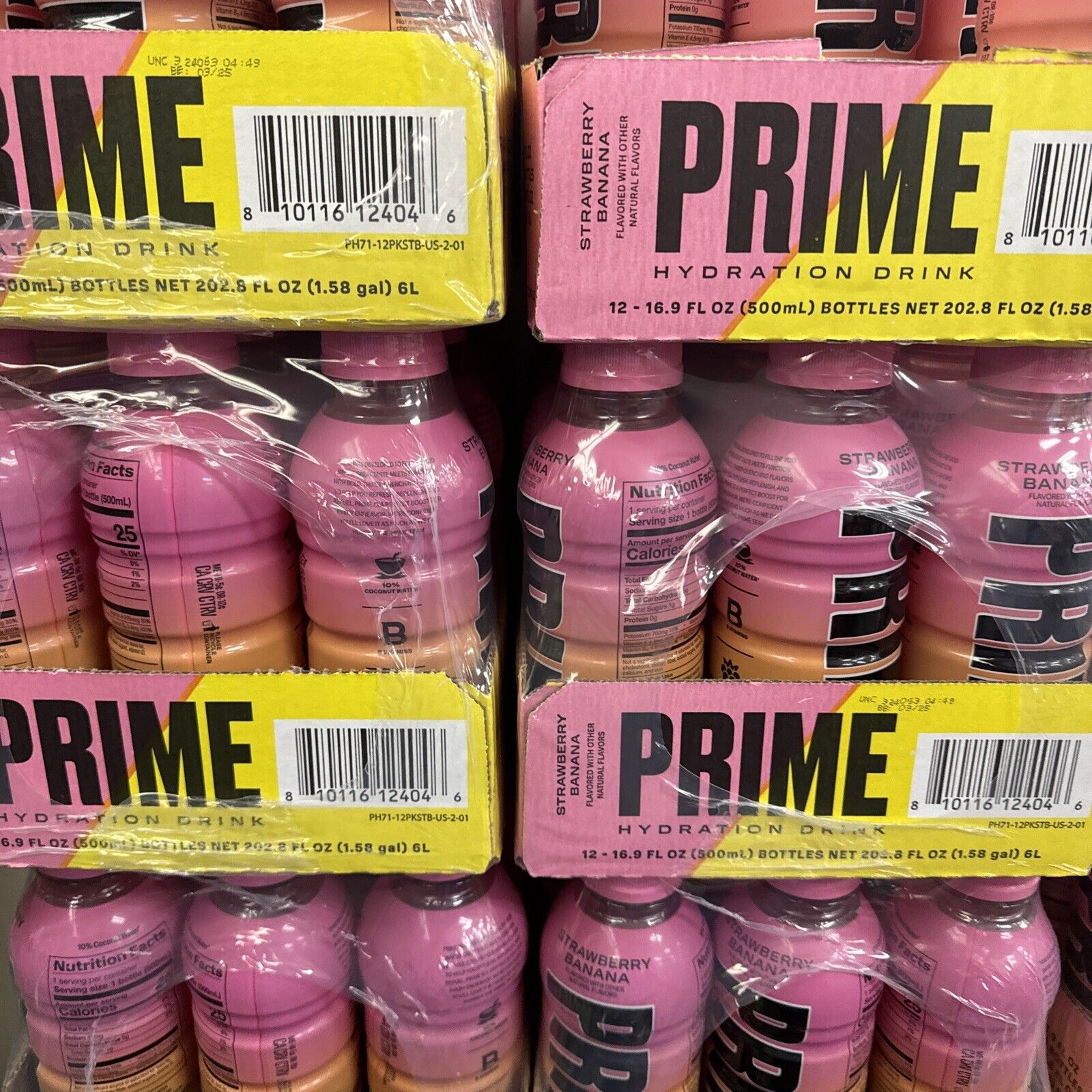 New PRIME Hydration - Strawberry Banana 16.9 Ounces 12 Bottles 