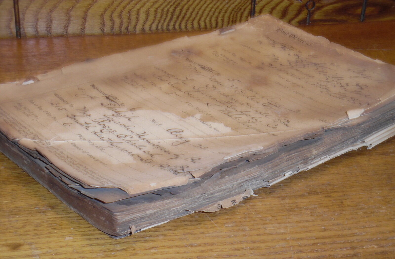 Antique 1900 - 1905 Post Office Registered Letter Record Book - Hickory Hill PA