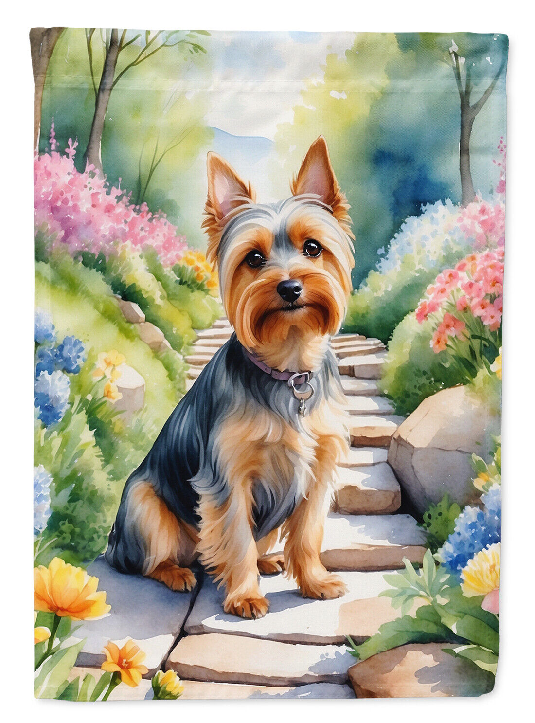 Silky Terrier Spring Path Flag Canvas House Size DAC6720CHF