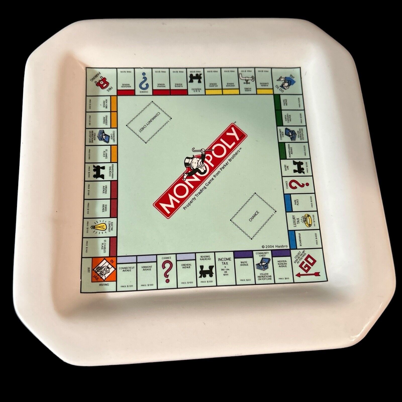 Vintage Monopoly Board Small Square Plate Wine Things Unlimited With Box