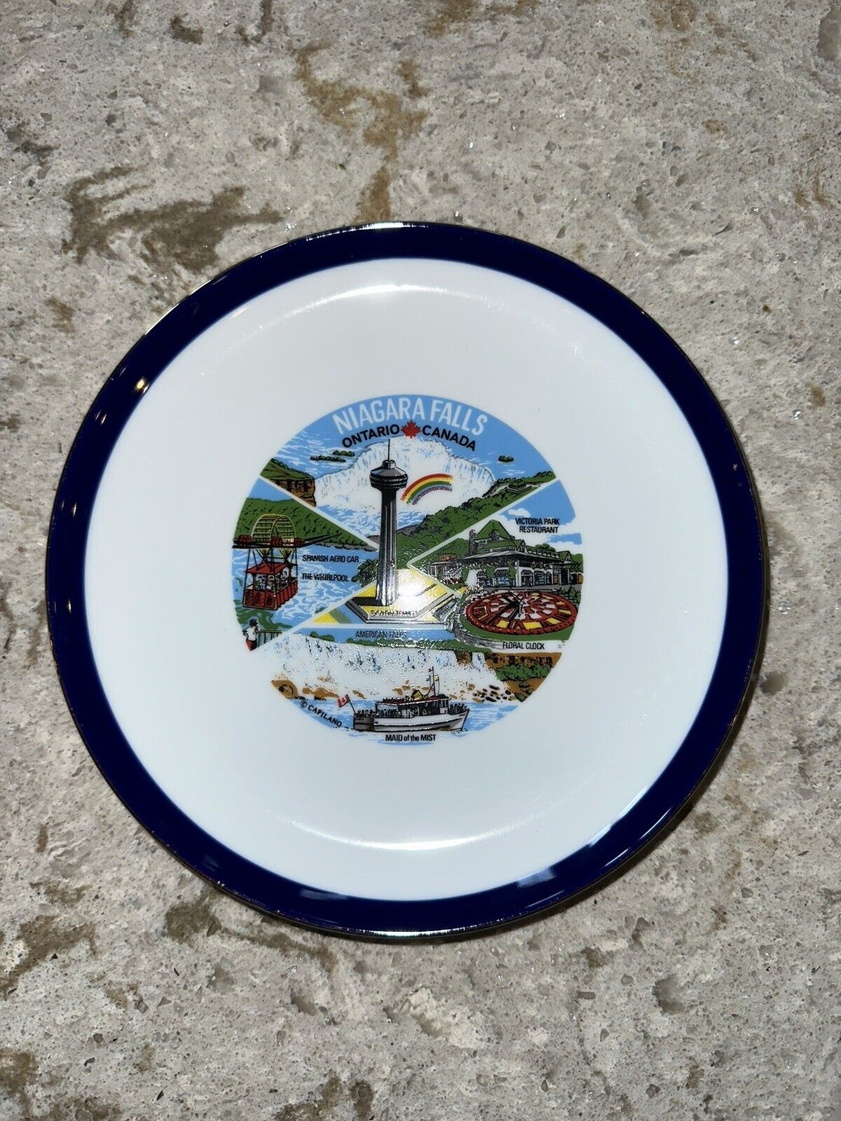 Vintage Niagara Falls Ontario Canada Decorative Plate 7.5”x7.5” Great Condition
