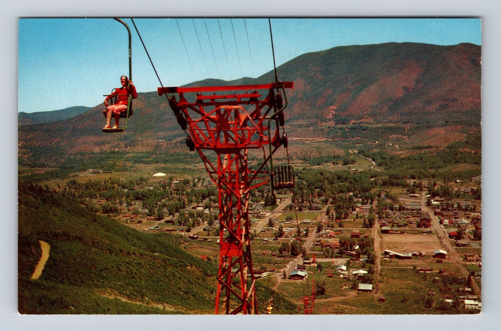 Aspen CO-Colorado, World's Longest Chair Lift, Vintage Souvenir Postcard