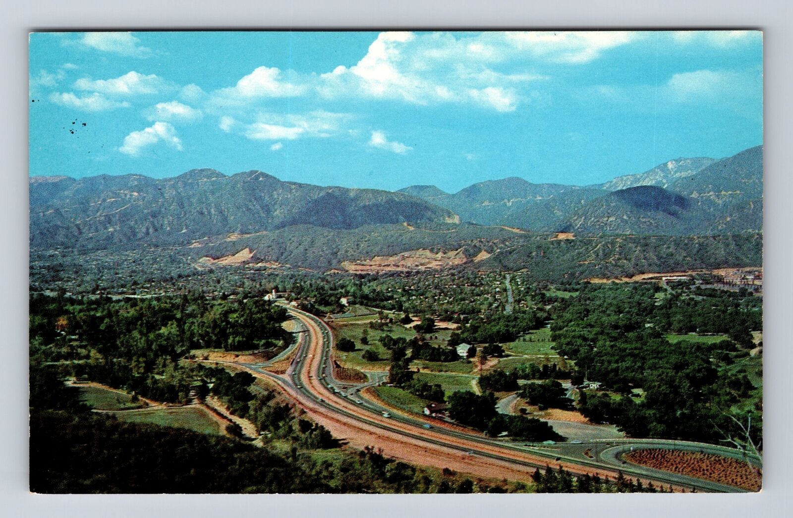 Pasadena CA-California, La Canada Valley, Foothill Boulevard, Vintage Postcard
