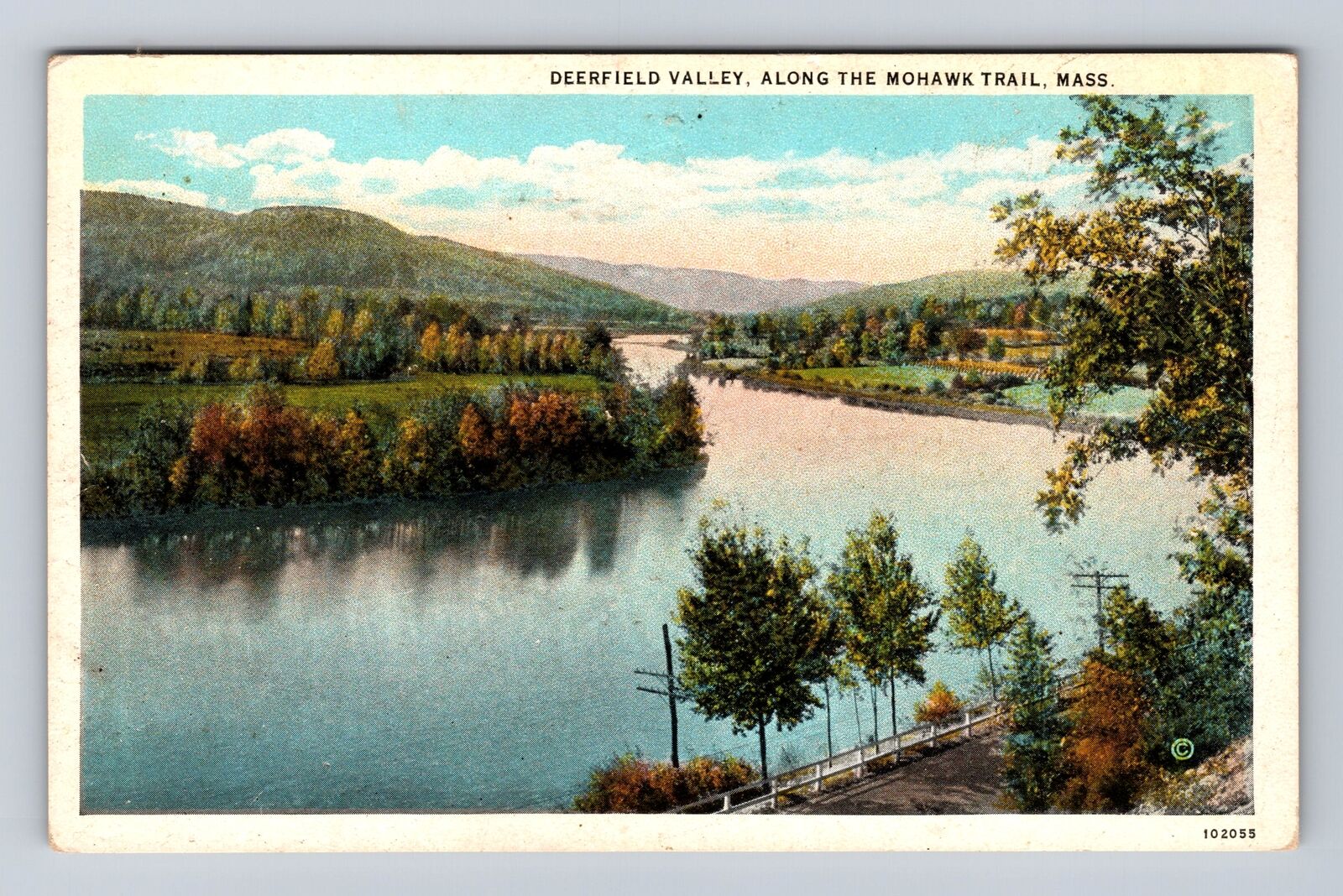 Deerfield Valley MA-Massachusetts, Along the Mohawk Trail, Vintage Postcard