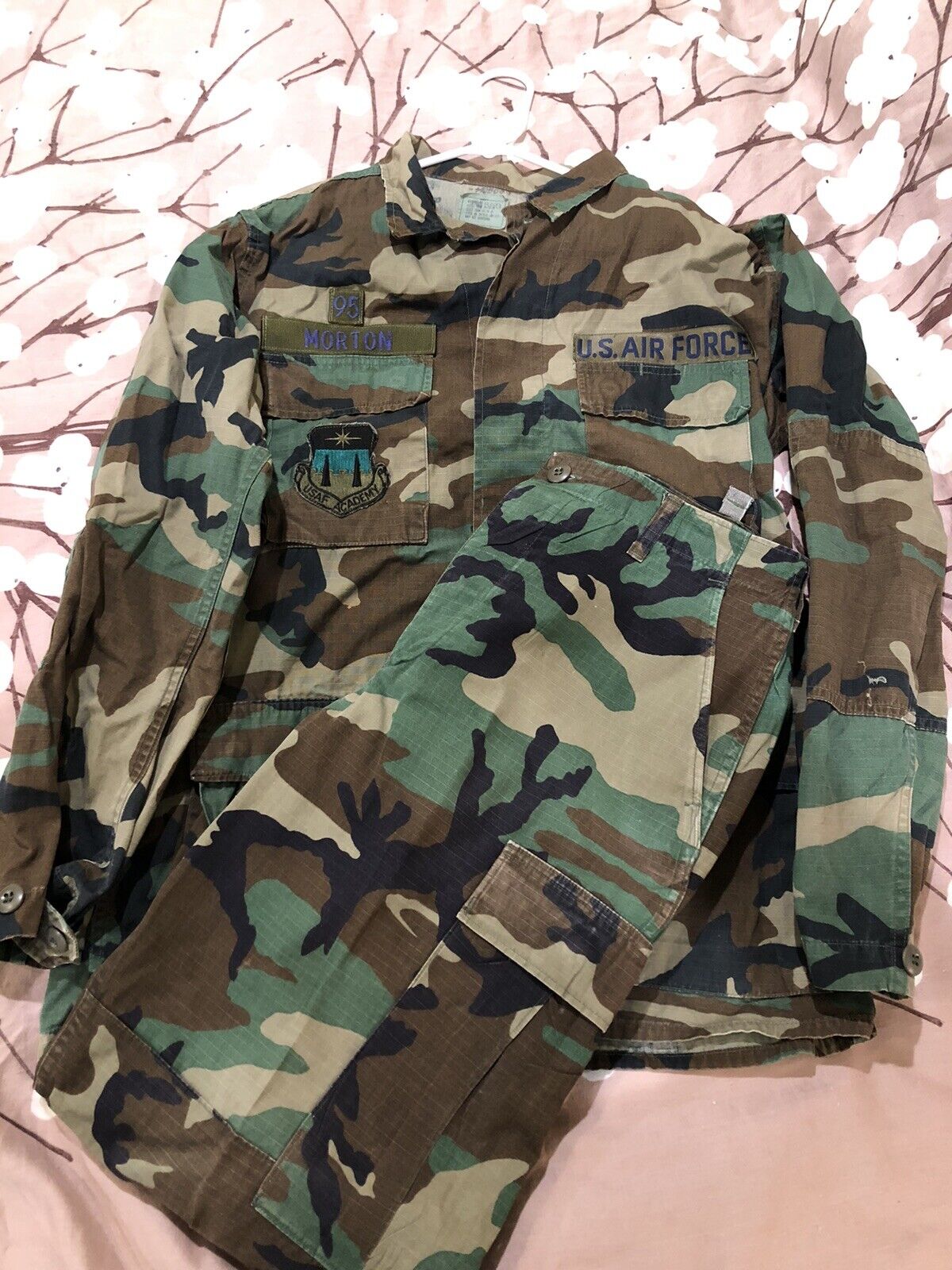 US Air Force Academy Full Top and Bottom Shirt & Pants Combat Camo Fatigues
