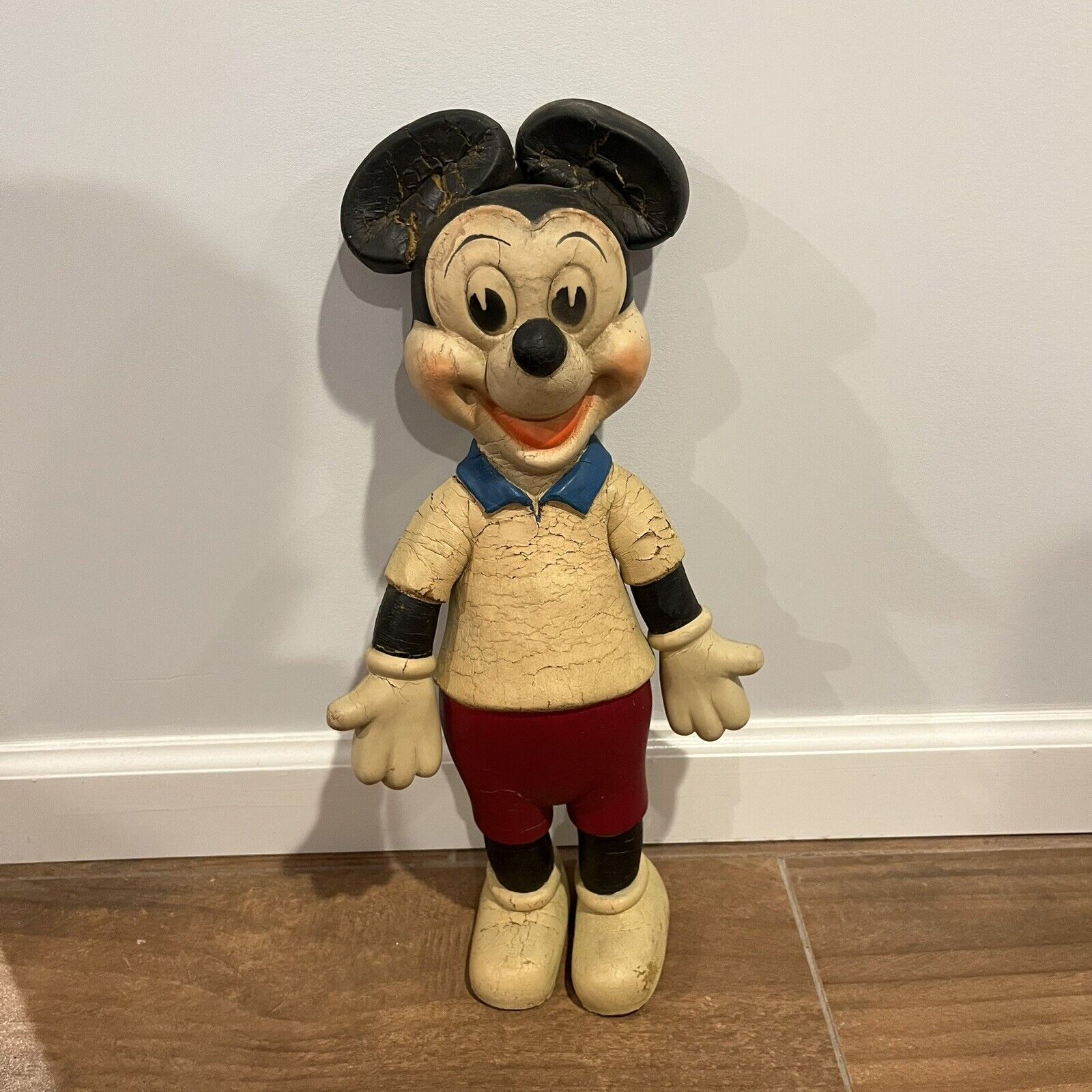 Vtg 1930’s Bend A Twist Mickey Mouse Toy Disney Grail Museum Plush Rubber Foam